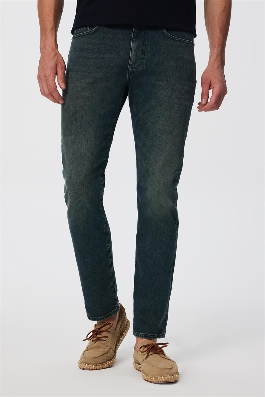 Harry Normal Bel Normal Kesim Düz Paça Yeşil Erkek Jean Pantolon
