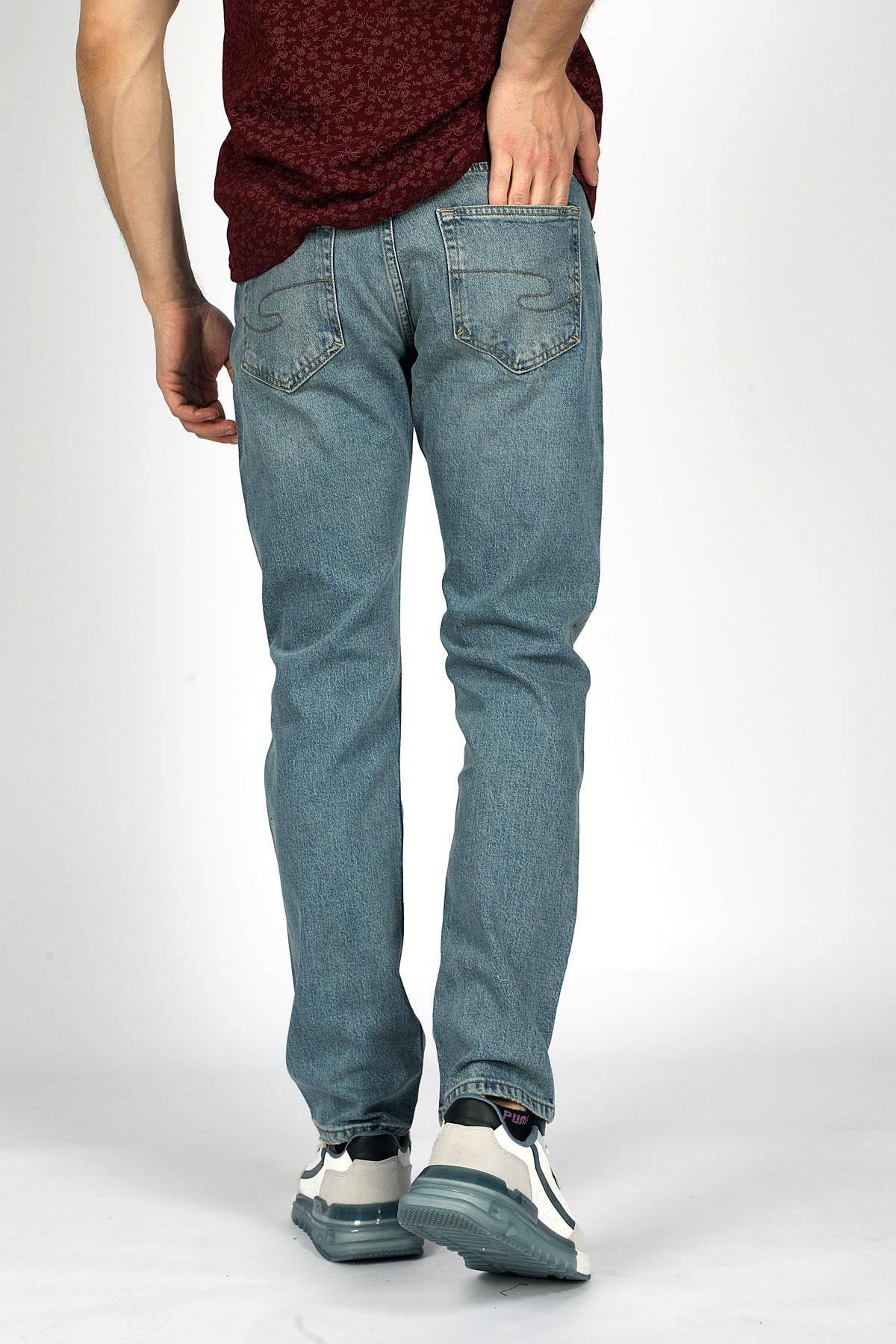 Harry Normal Bel Normal Kesim Düz Paça Mavi Erkek Jean Pantolon
