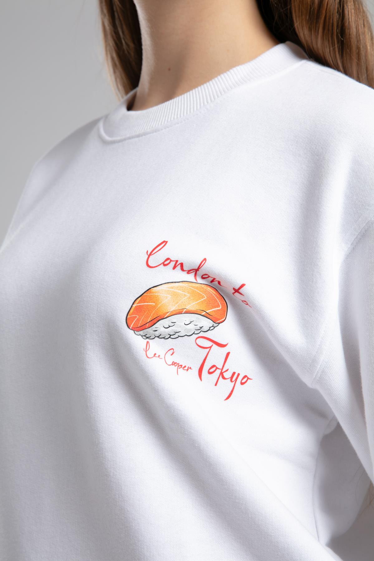 Hylda Kadın O Yaka Sweatshirt Beyaz