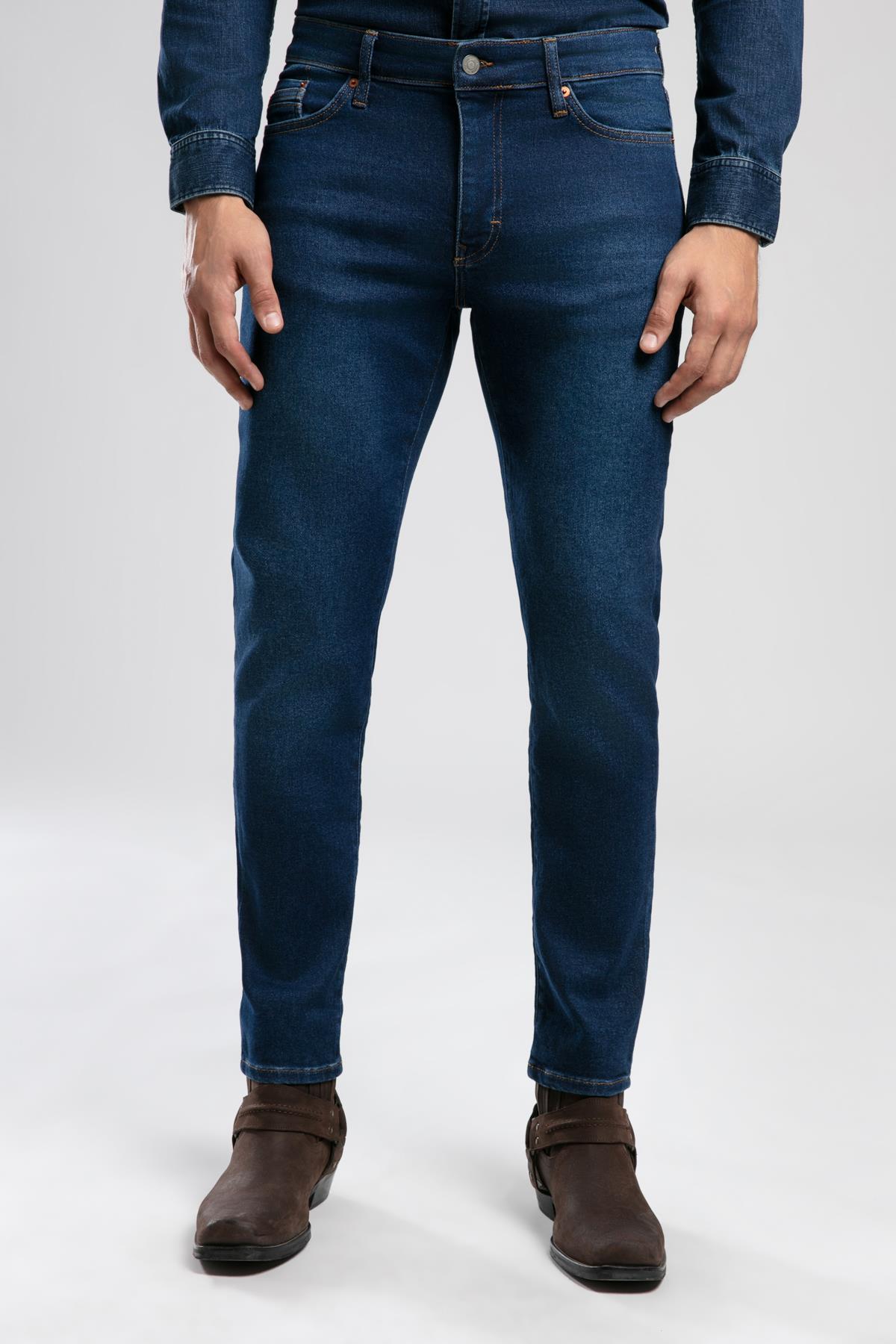 Jack Normal Bel Dar Kesim Dar Paça Erkek Jean Pantolon Pepper Mid Blue