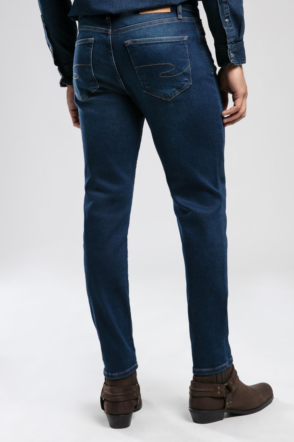 Jack Normal Bel Dar Kesim Dar Paça Erkek Jean Pantolon Pepper Mid Blue
