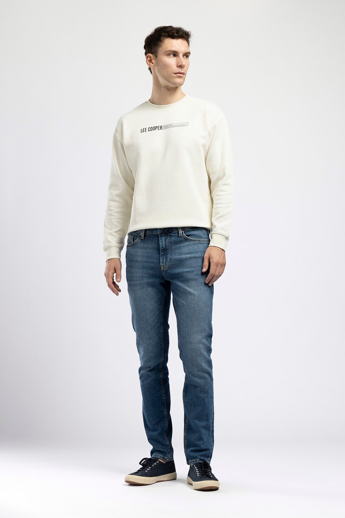 Jack Erkek Slim Yüksek Bel Dar Paça Jean Mavi