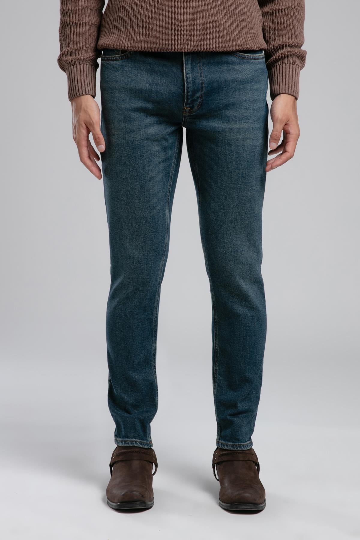 Jack Yüksek Bel Dar Kesim Dar Paça Angel Mid Erkek Jean Pantolon