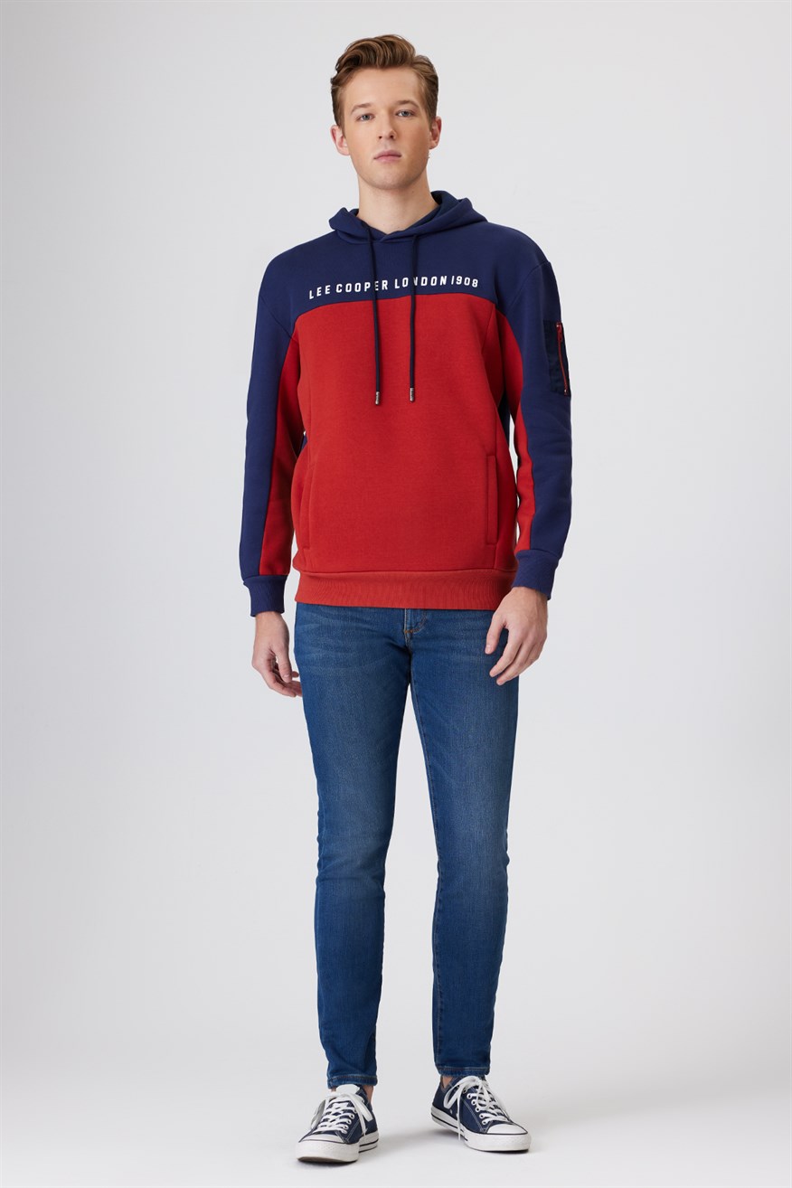 Jaden Erkek Kapüşonlu Sweatshırt Bordo