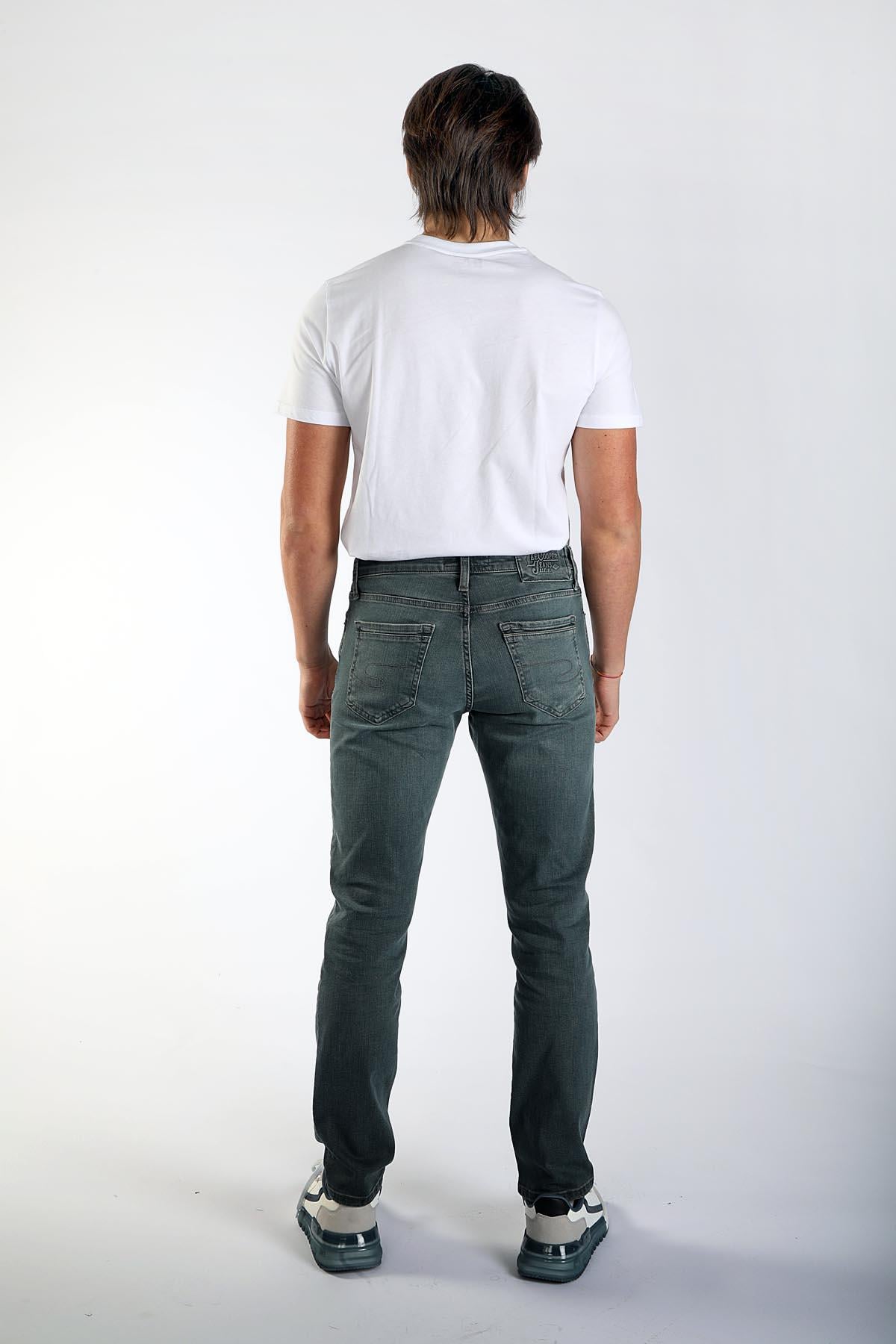 Jagger Normal Bel Dar Kesim Düz Paça Yeşil Erkek Jean Pantolon
