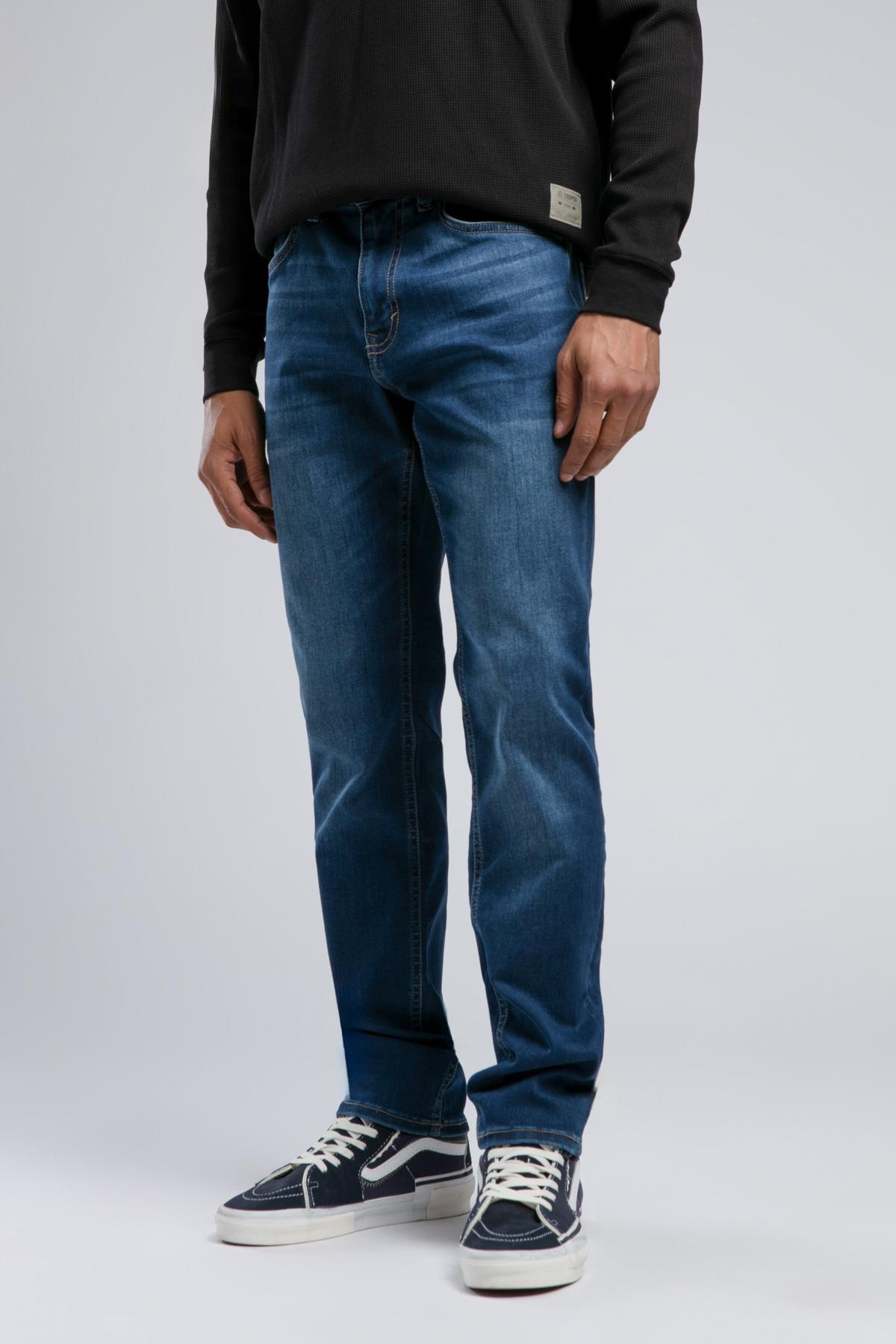 Jagger Normal Bel Dar Kesim Düz Paça Mavi Erkek Jean Pantolon