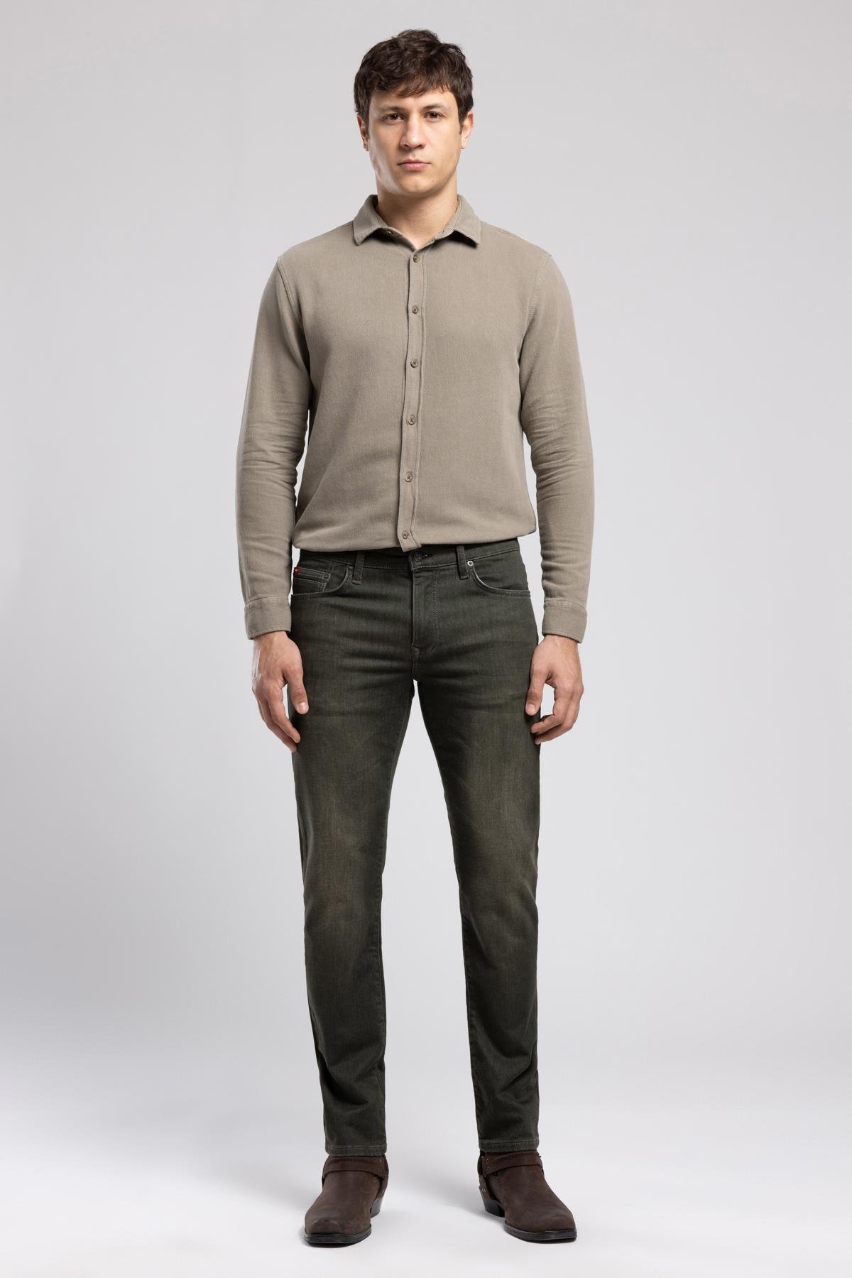 Jagger Normal Bel Dar Kesim Düz Paça Abigail Wild Khaki Erkek Jean Pantolon