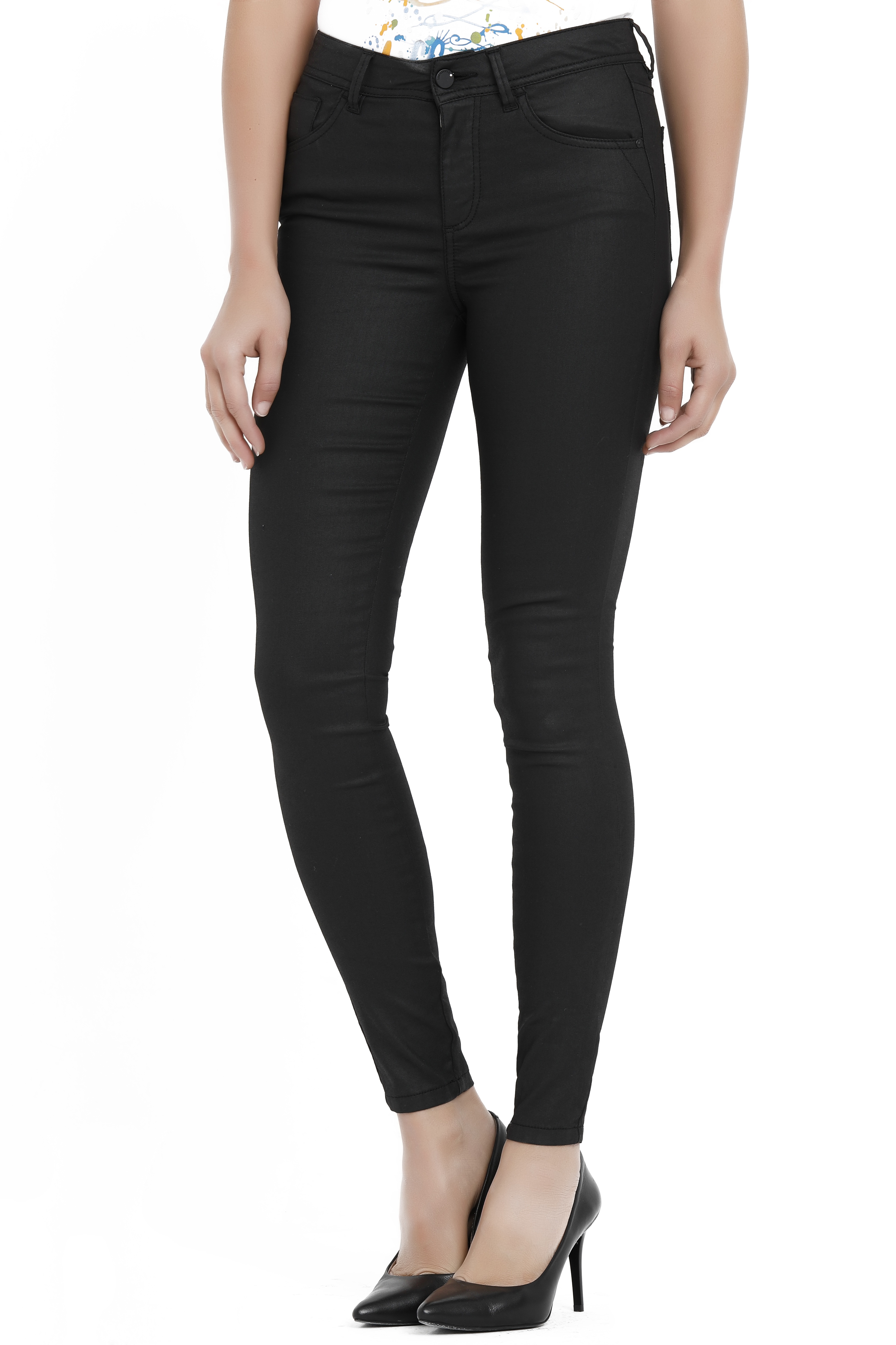 Jamy Yüksek Bel Dar Kesim Çok Dar Paça Siyah Kadın Pantolon