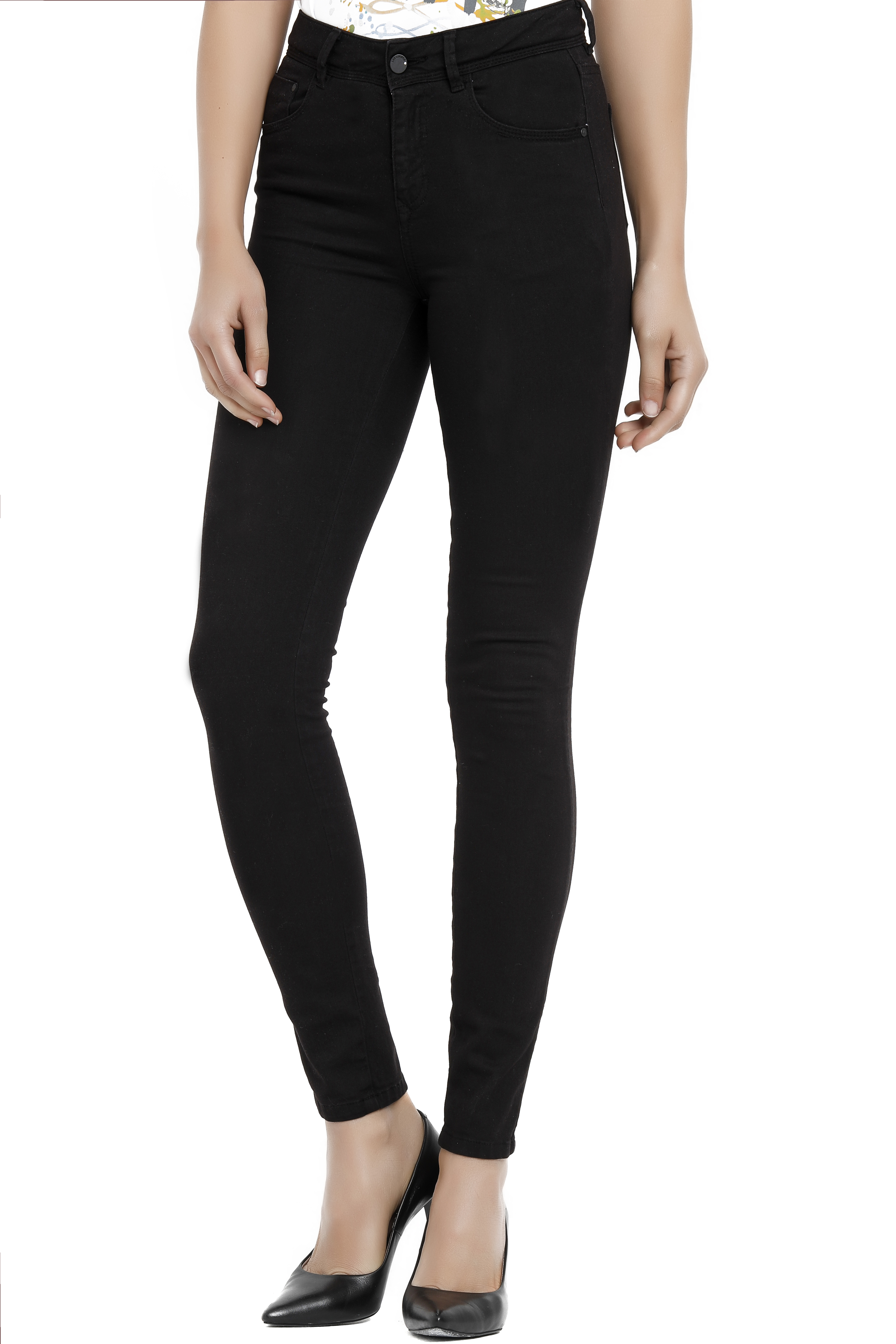 Jamy Yüksek Bel Dar Kesim Çok Dar Paça Siyah Kadın Pantolon