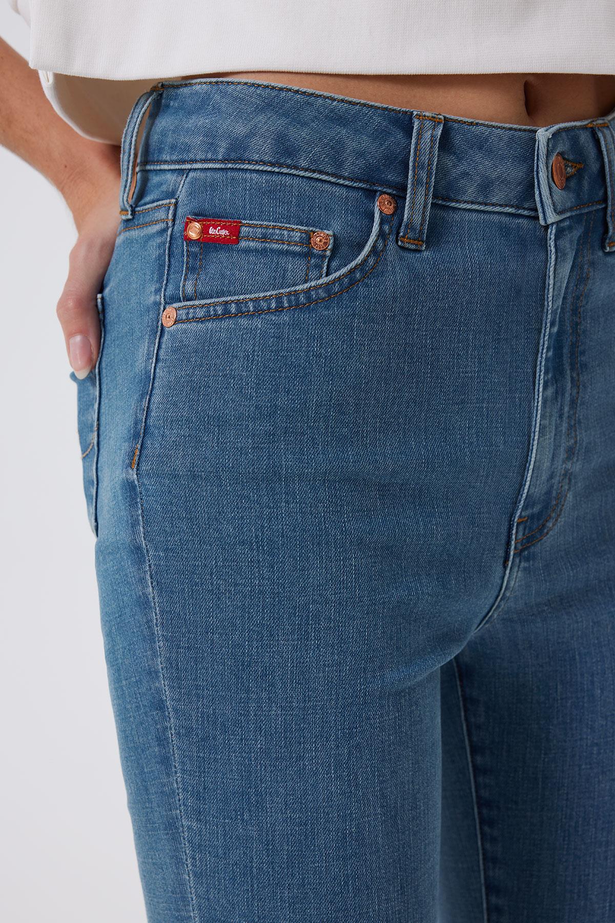 Jaycee Çok Yüksek Bel Dar Kesim Çok Dar Paça Mavi Kadın Jean Pantolon