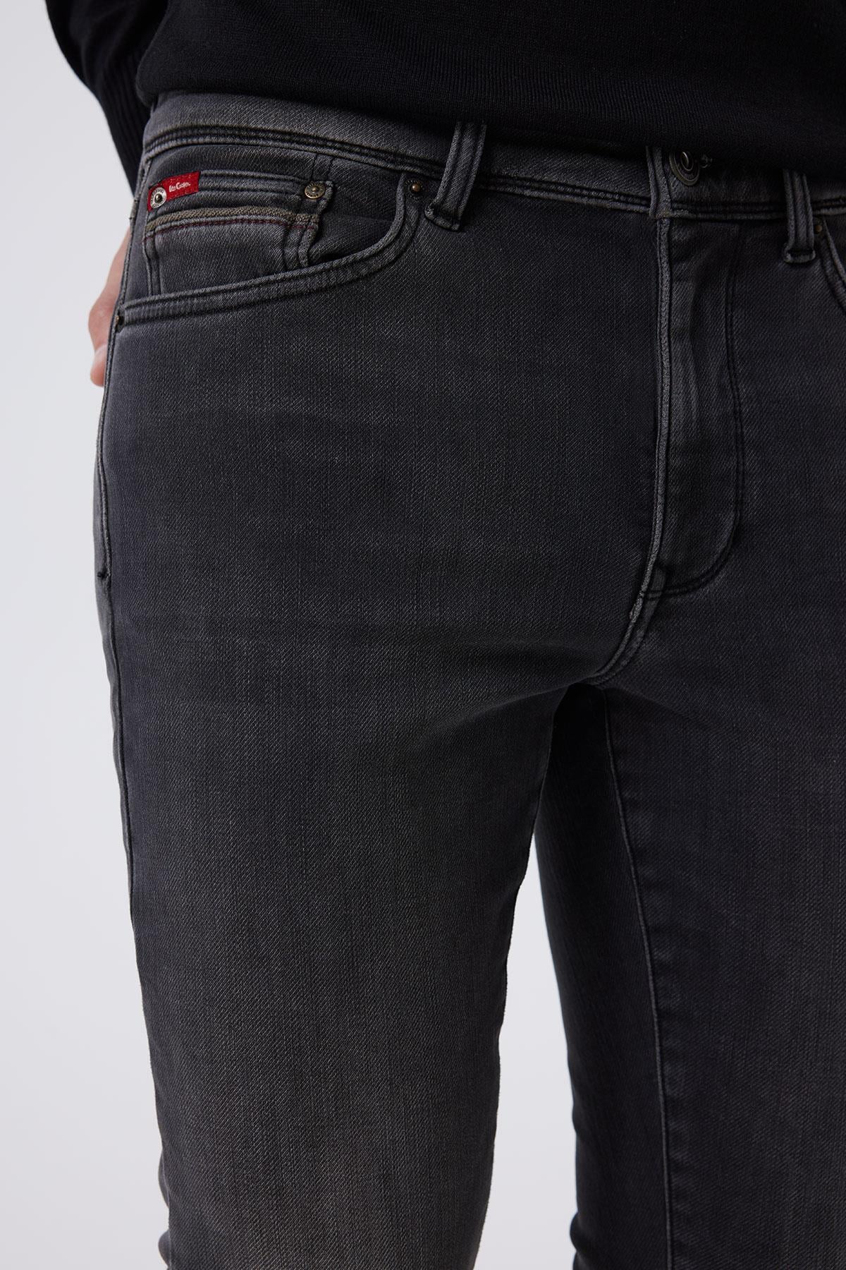 Jeff Normal Bel Dar Kesim Çok Dar Paça Gri Erkek Jean Pantolon