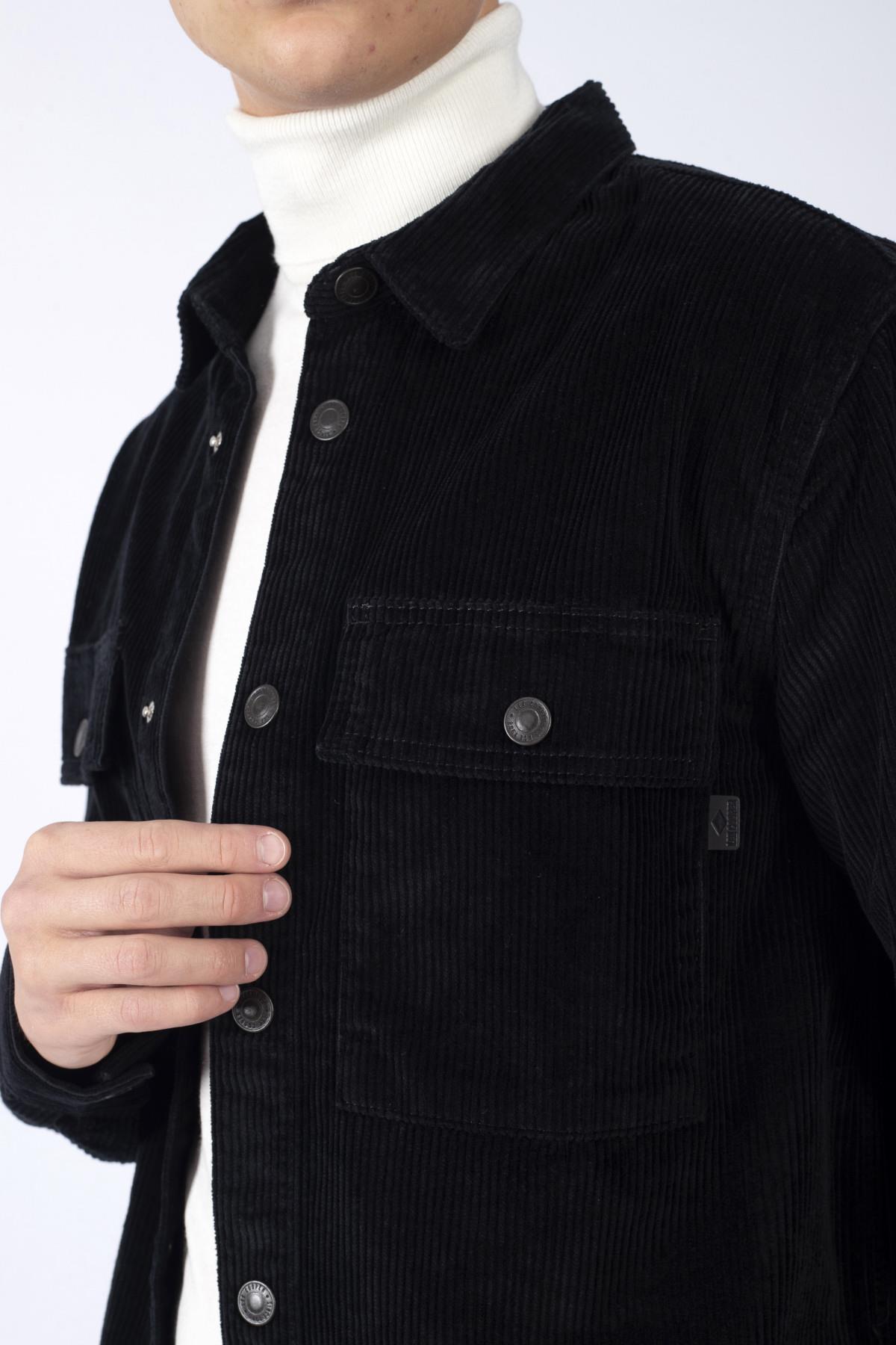 Karelas Erkek Dokuma U.Kol Gömlek Siyah