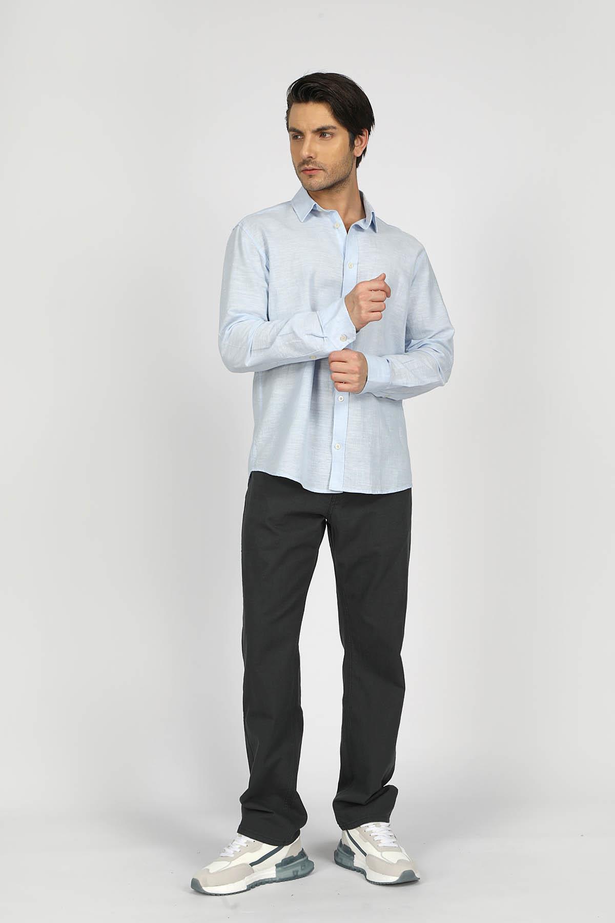 Ketsa Erkek U.Kol Dokuma Gömlek A.Mavi