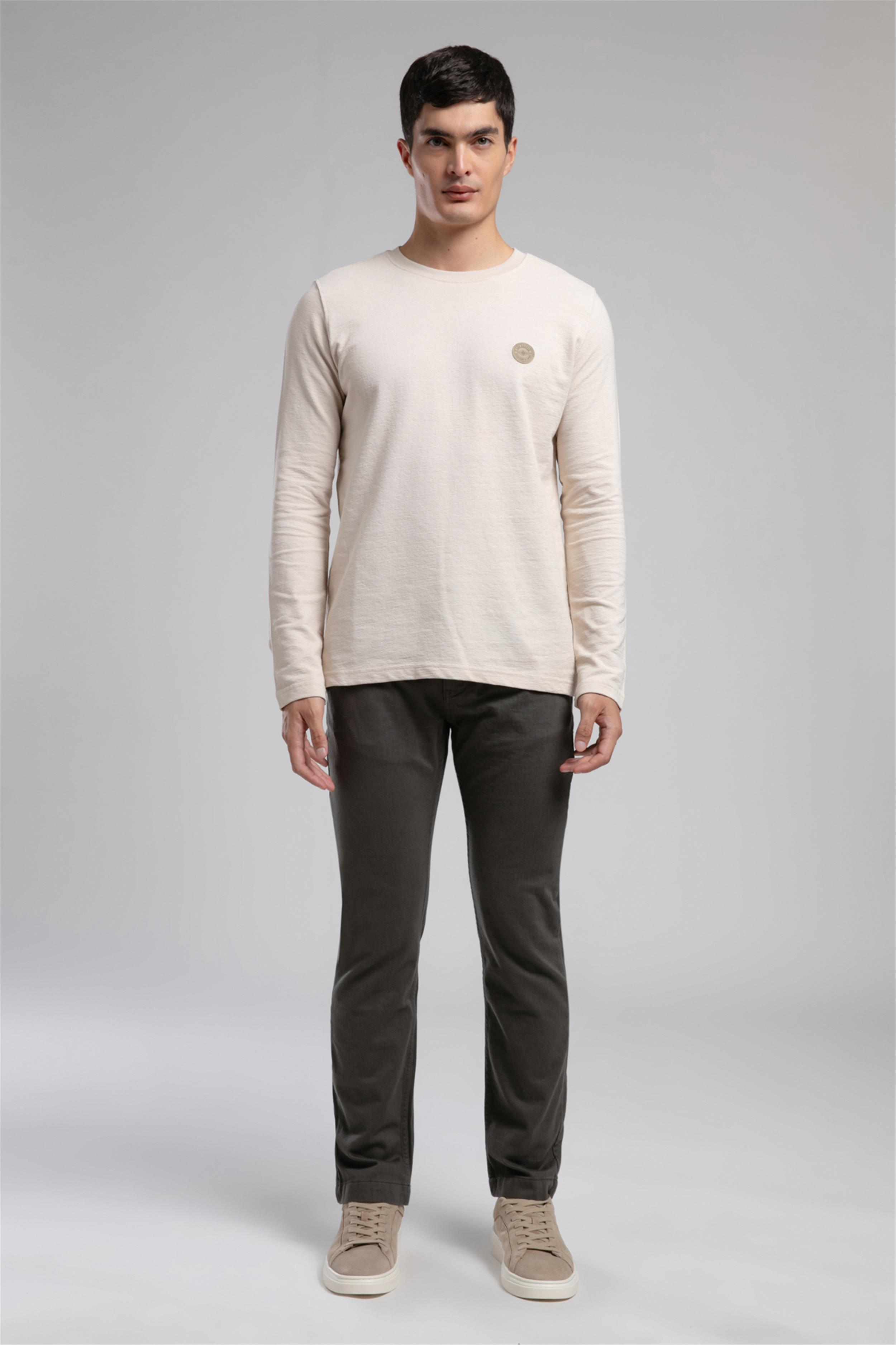 Lecosa Erkek O Yaka Sweatshirt Bej