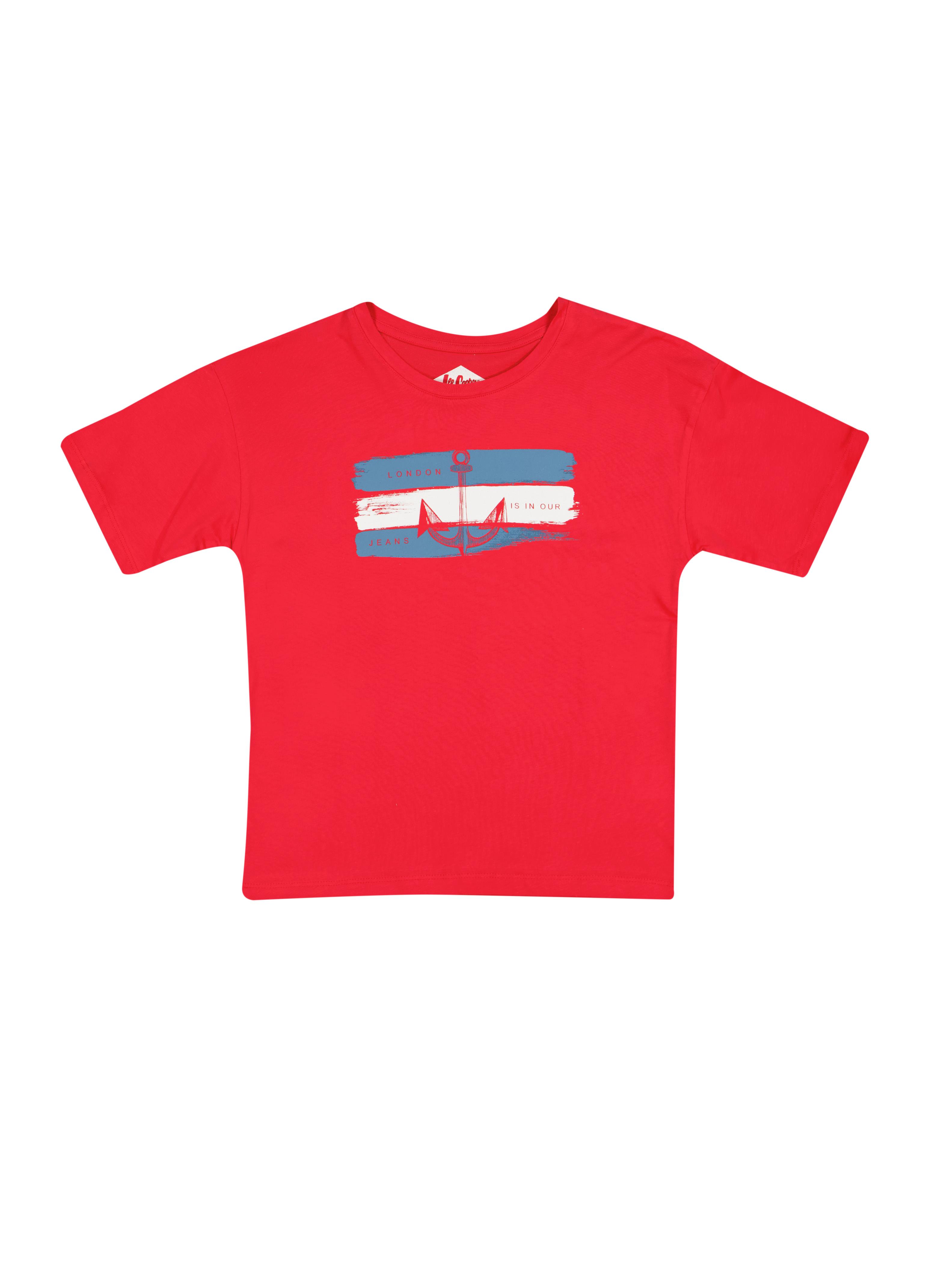 London Çapa Erkek Çocuk Bisiklet Yaka T-Shirt Kırmızı
