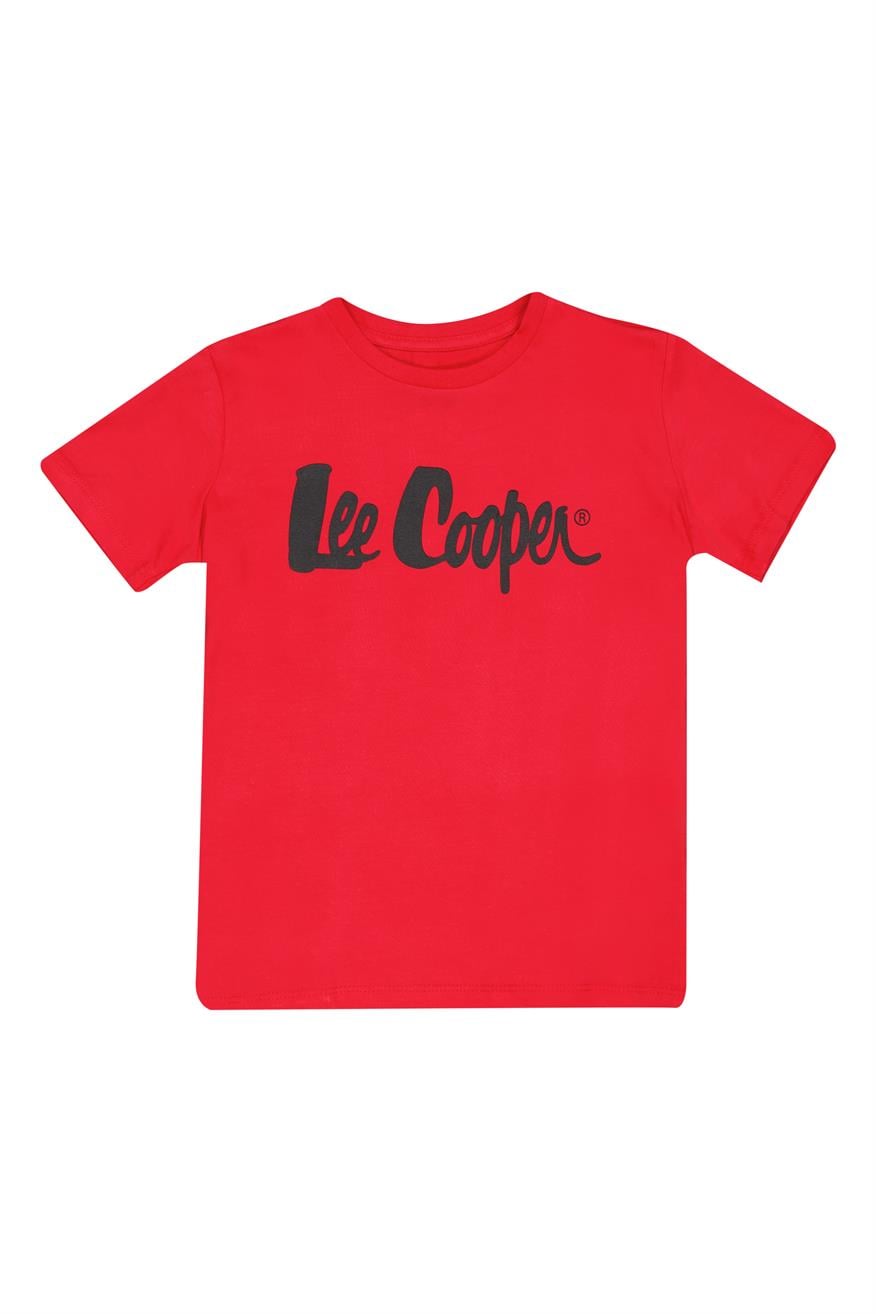 London Logo 1 Erkek Çocuk Bisiklet Yaka T-Shirt Kırmızı