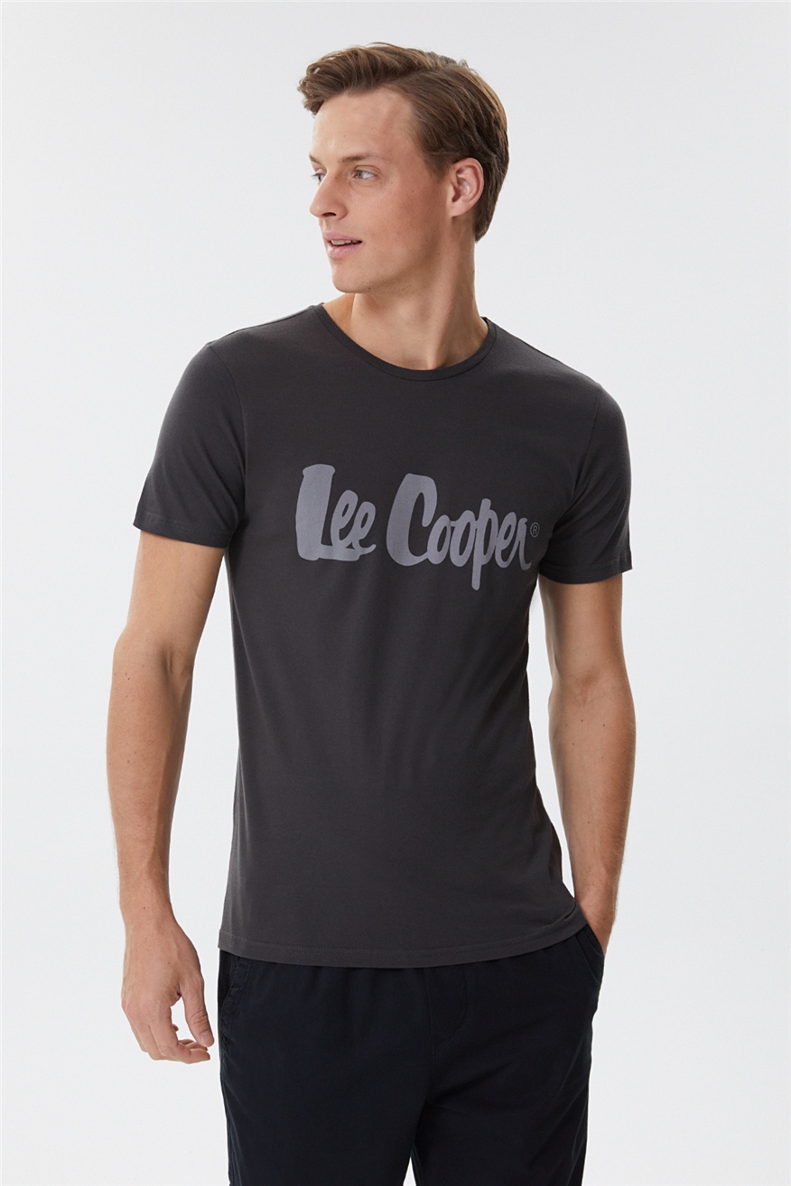 Lee Cooper Londonlogo Erkek Bisiklet Yaka T-Shirt Lacivert. 2
