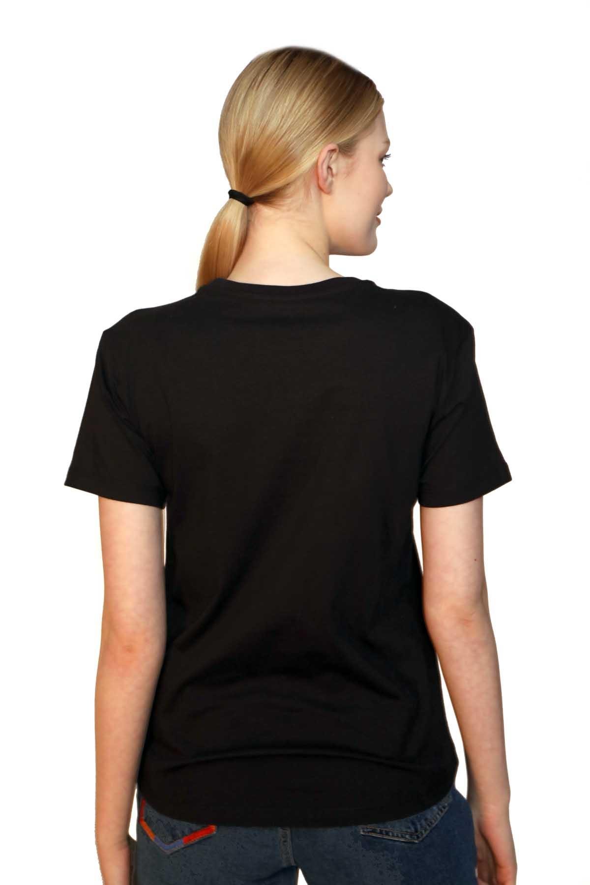 Londonlogo Kadın O Yaka T-Shirt Siyah