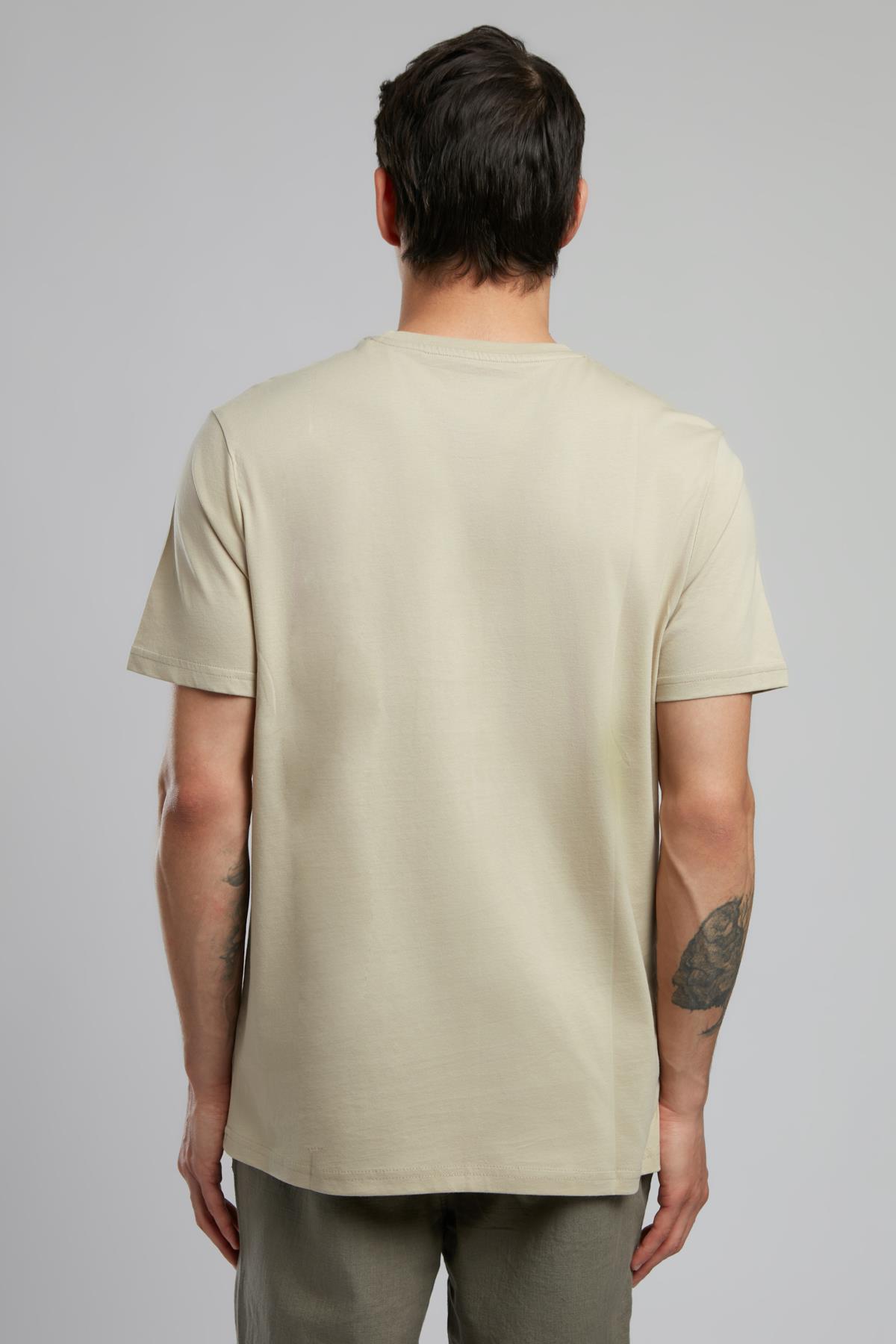 Mark Erkek %100 Pamuk O Yaka T-Shirt Bej