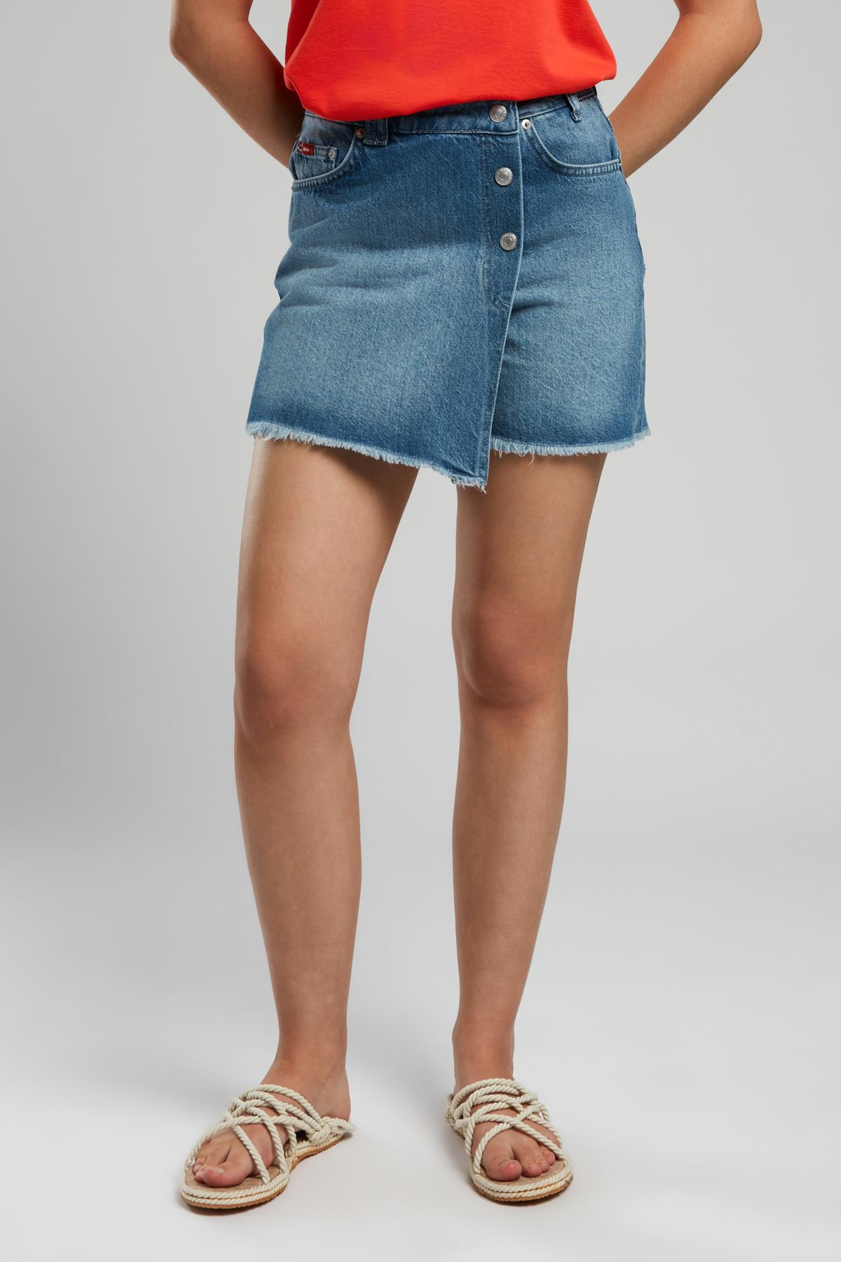 Mila Kadın Jean Şort Etek