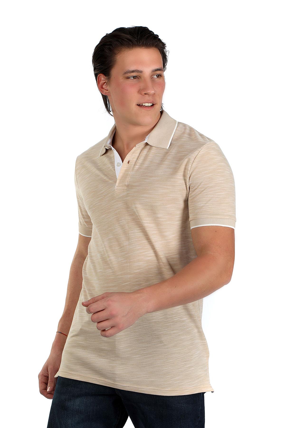 New Jake Erkek Pike Polo Yaka T-Shırt Bej