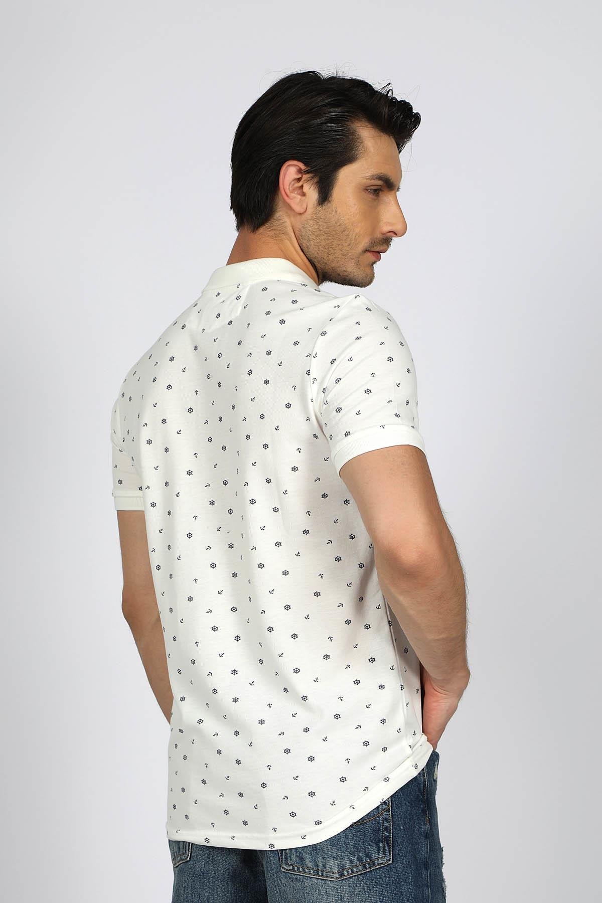 Newandy Erkek Polo Yaka T-Shırt Off Whıte