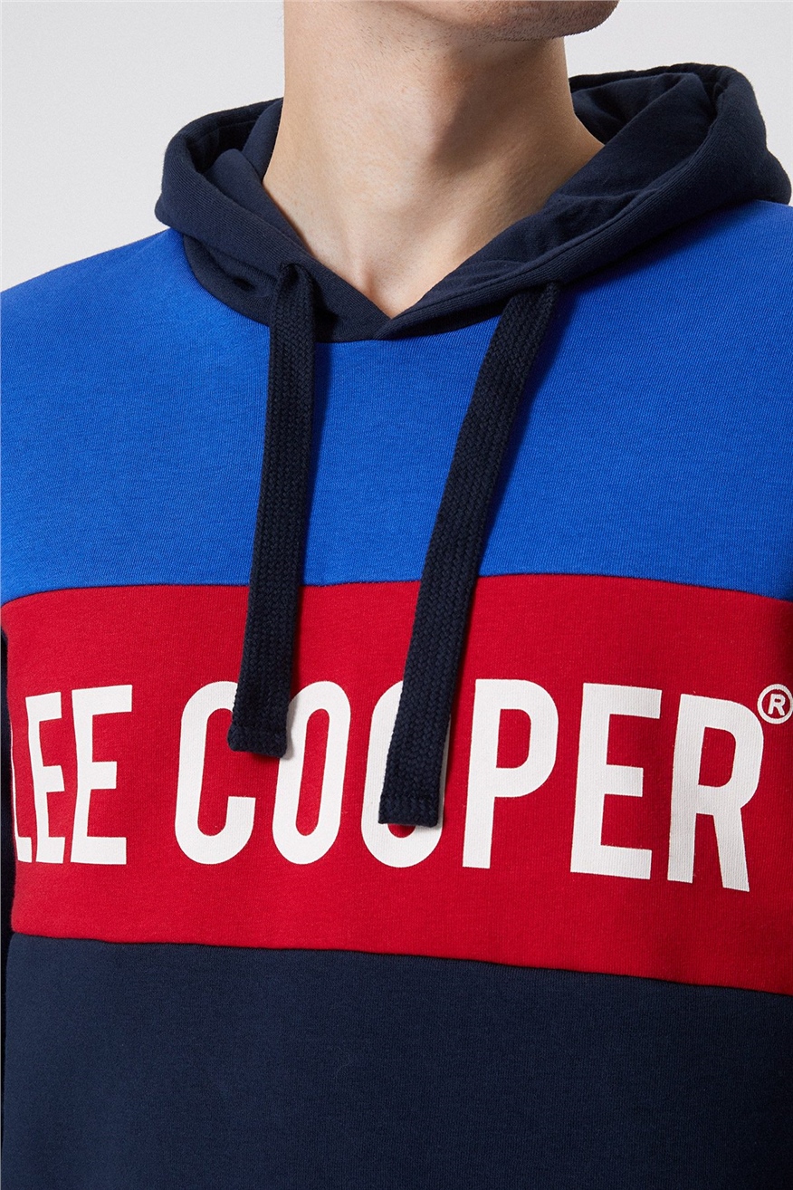 Lee Cooper Nicolas Erkek Kapüşonlu Sweatshirt Lacivert. 5