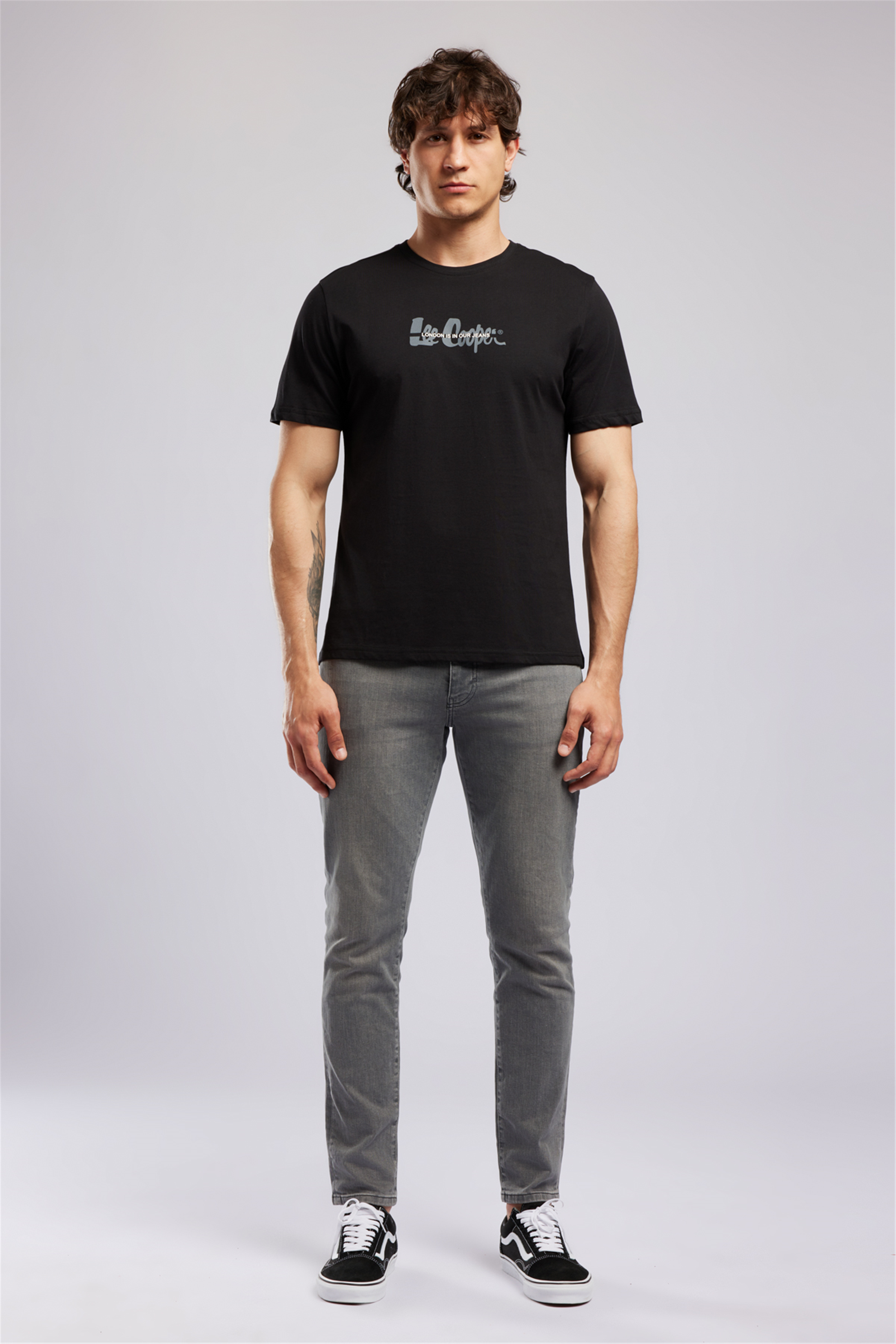 ORAK Erkek Regular Fit %100 Pamuk Baskılı Bisiklet Yaka T-Shirt Siyah