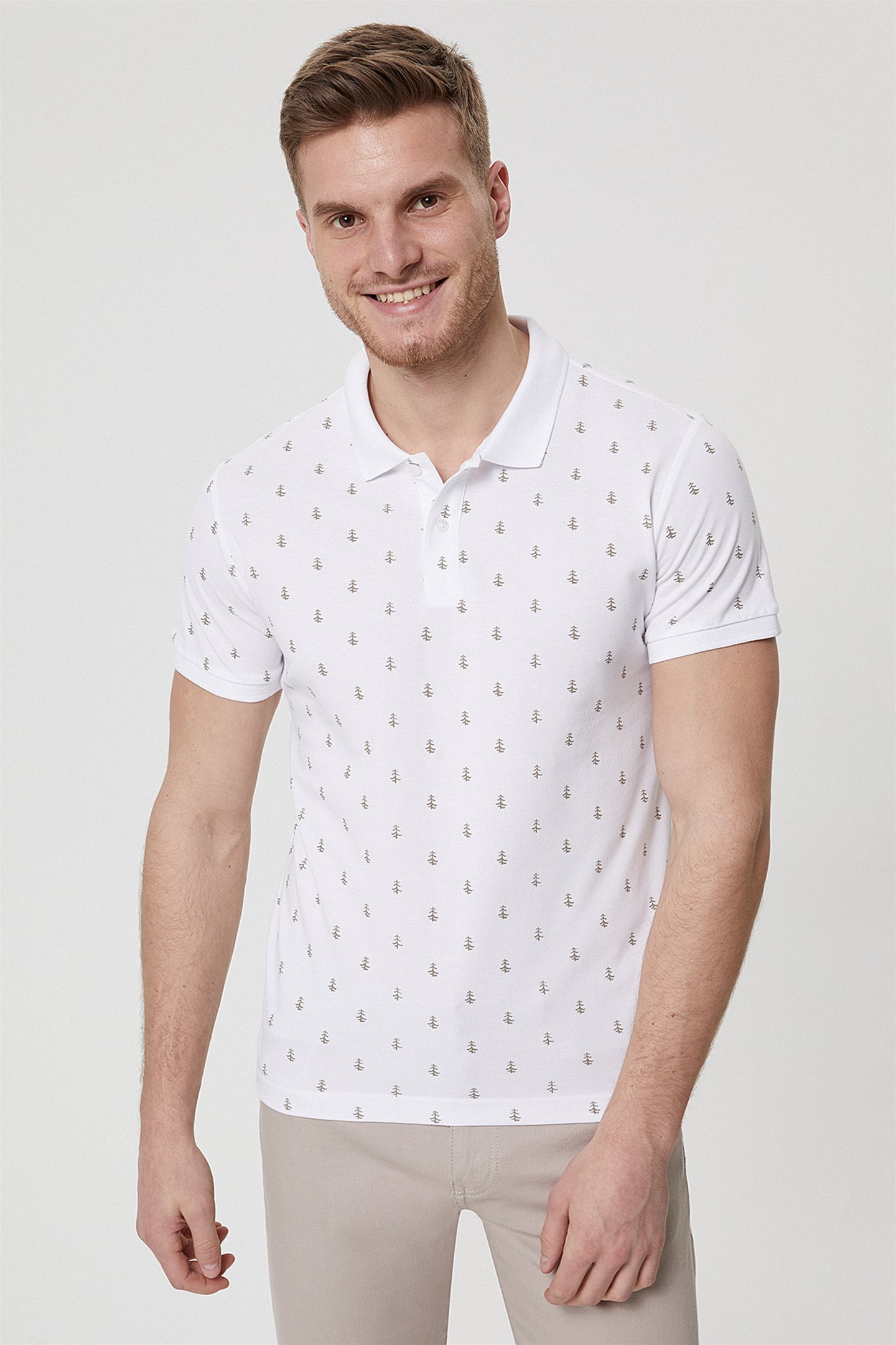 Pine Erkek Polo Yaka T-Shirt Beyaz - Lee Cooper
