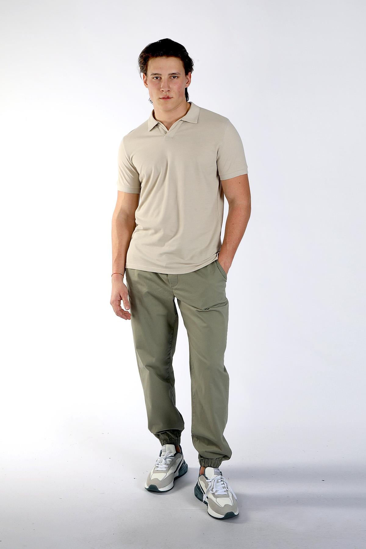 Poxla Erkek Pike Polo Yaka T-Shirt Bej
