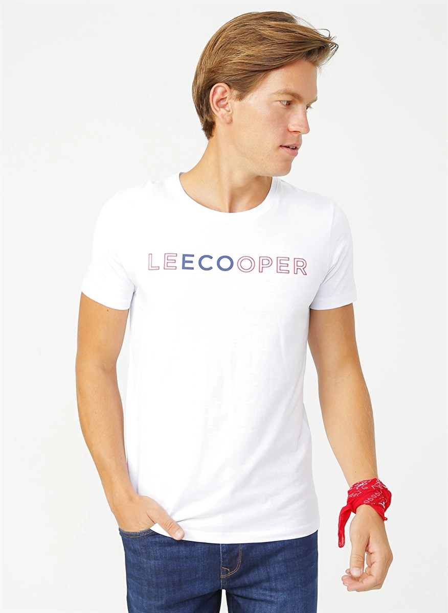 Lee Cooper Rcy 03 Erkek Bisiklet Yaka T-Shirt White. 3