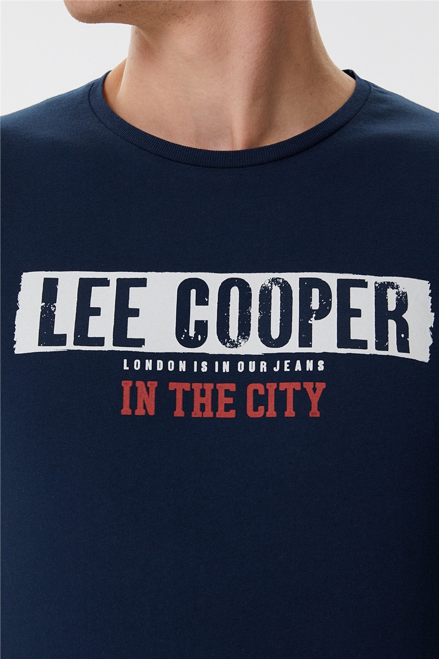 Lee Cooper Real Erkek Bisiklet Yaka T-Shirt Haki. 5