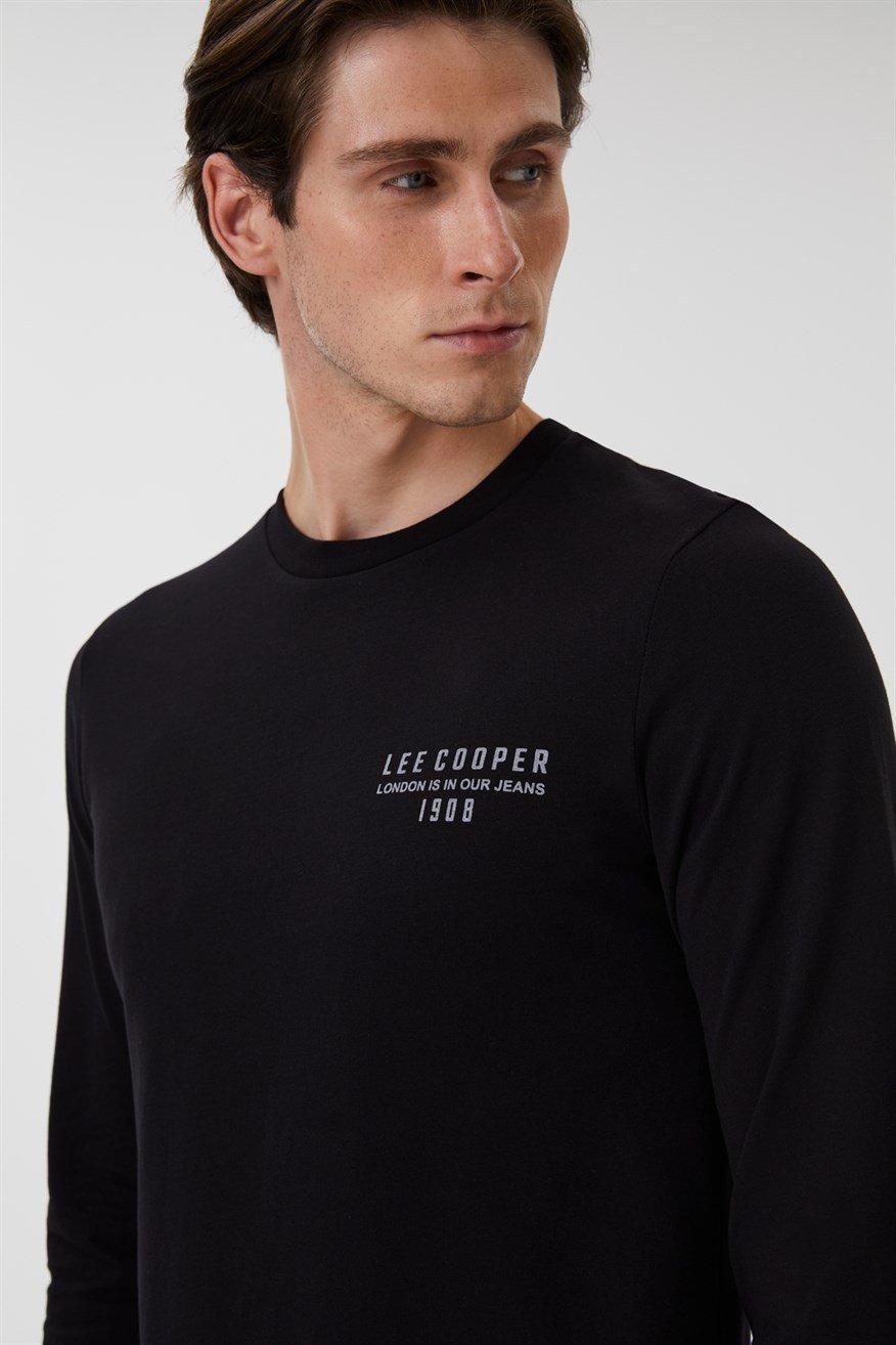 Renzo Erkek O Yaka Uzun Kol T-Shirt Siyah