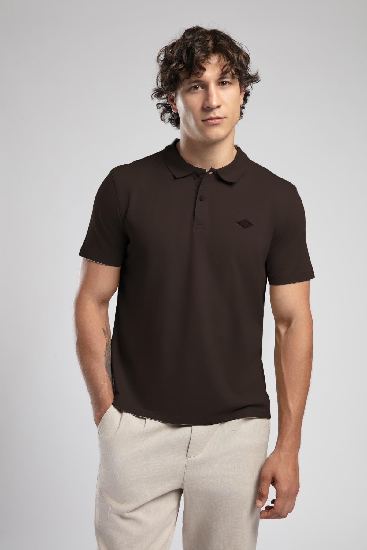 Resao Erkek Polo Yaka T-Shirt Kahve