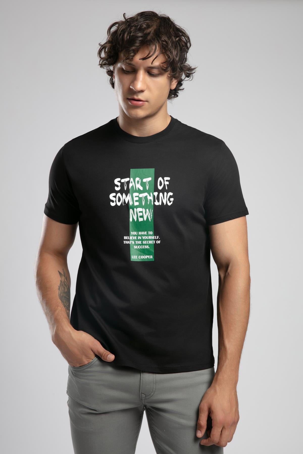 Ric Erkek %100 Pamuk O Yaka T-Shirt Siyah