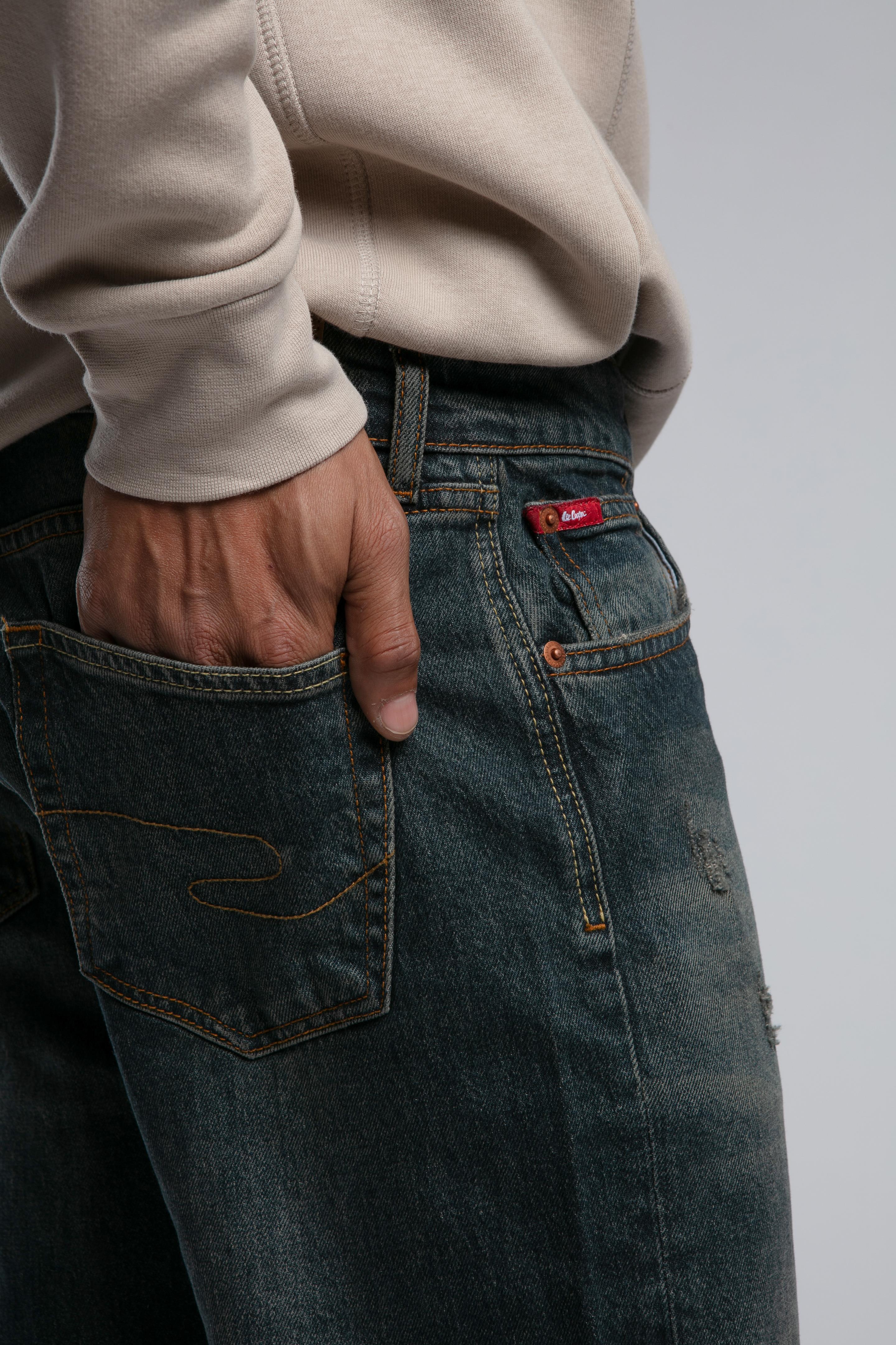 Ricky Yüksek Bel Normal Kesim Düz Paça Mavi Erkek Jean Pantolon