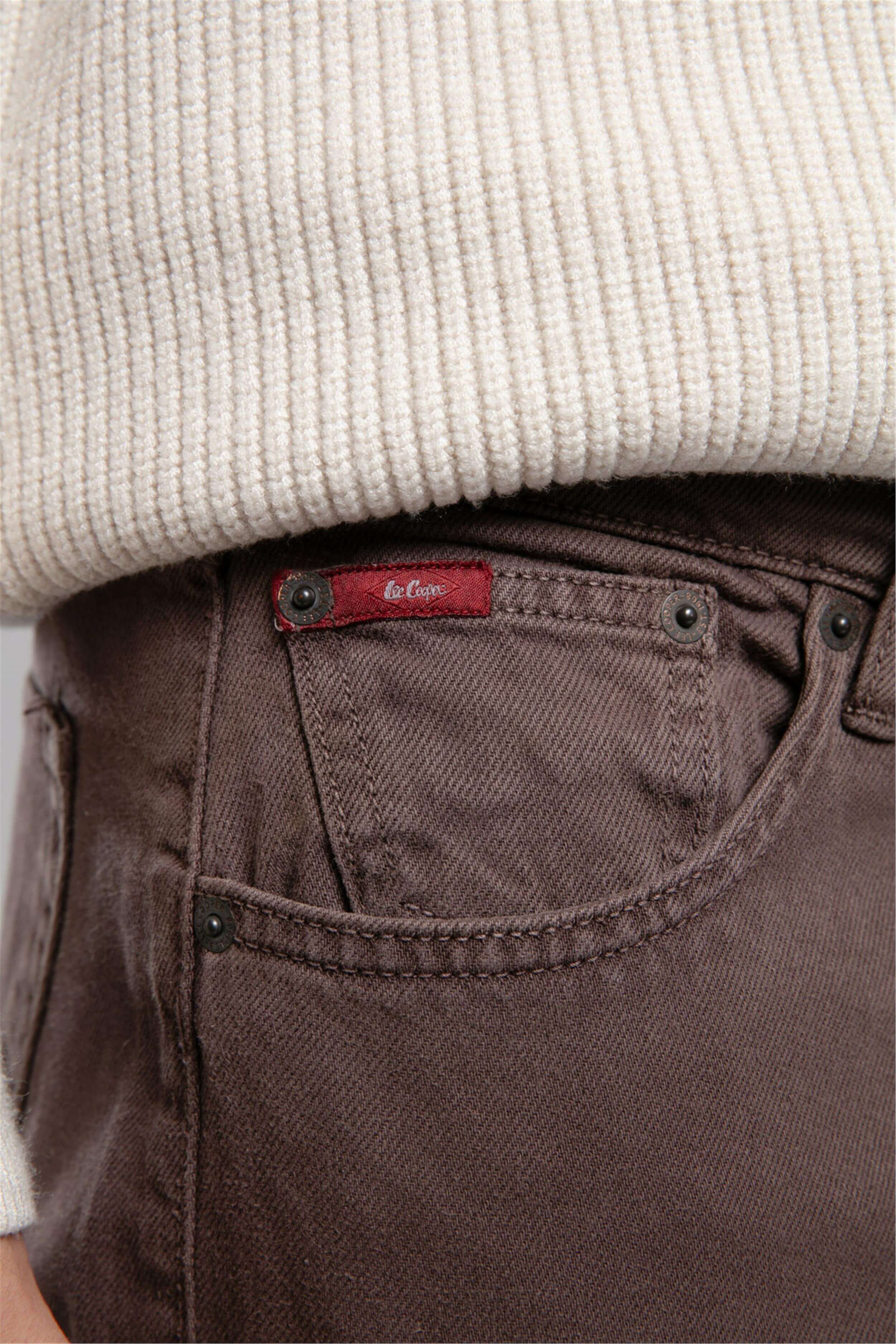 Ricky Yüksek Bel Düz Kesim Düz Paça Kahve Erkek Pantolon