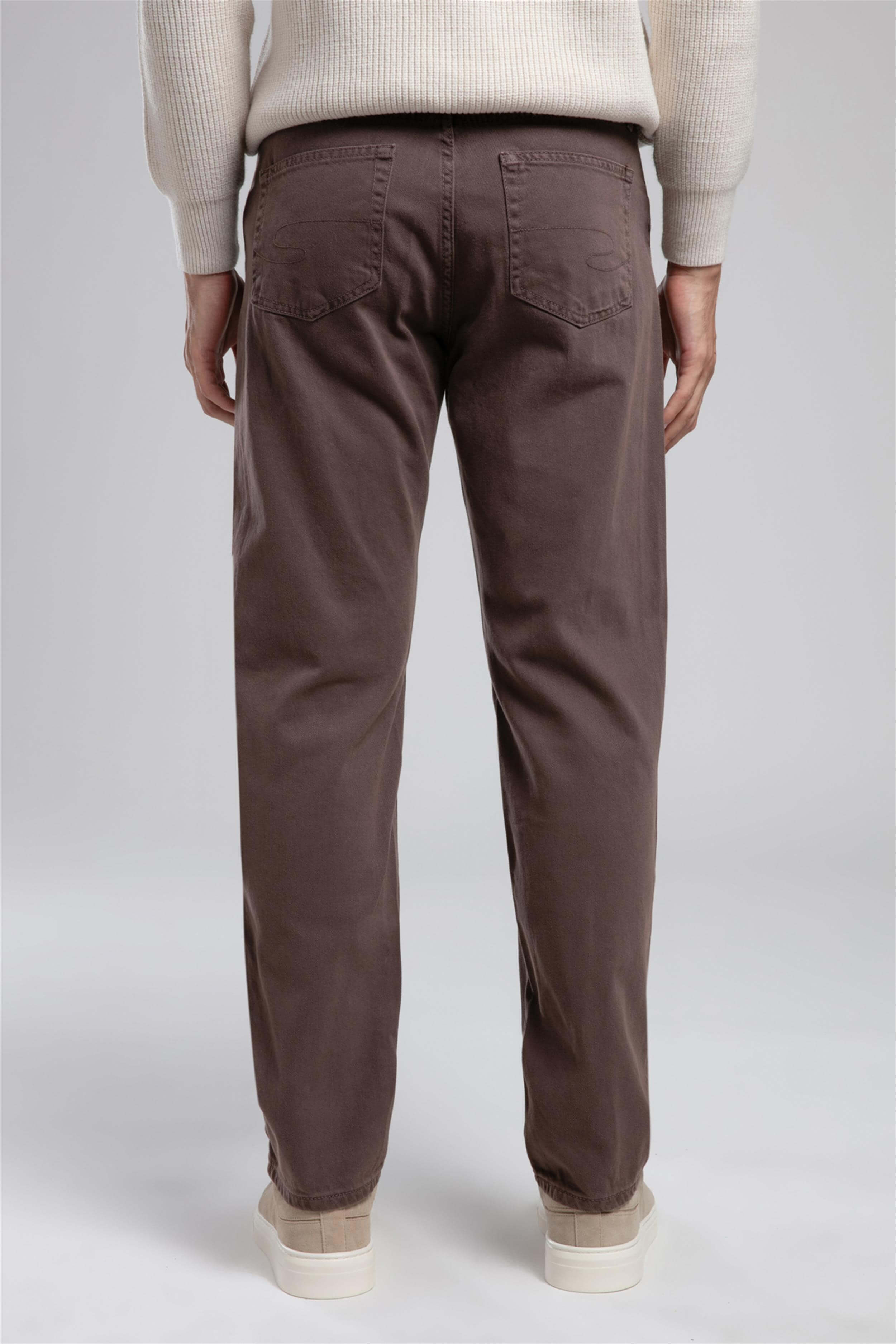 Ricky Yüksek Bel Düz Kesim Düz Paça Kahve Erkek Pantolon