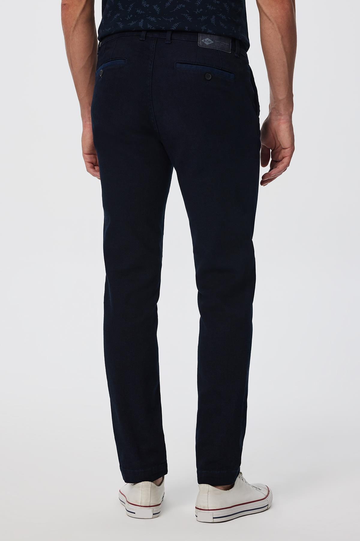 Robert 1  Erkek Dokuma Pantolon Koyu Lacivert