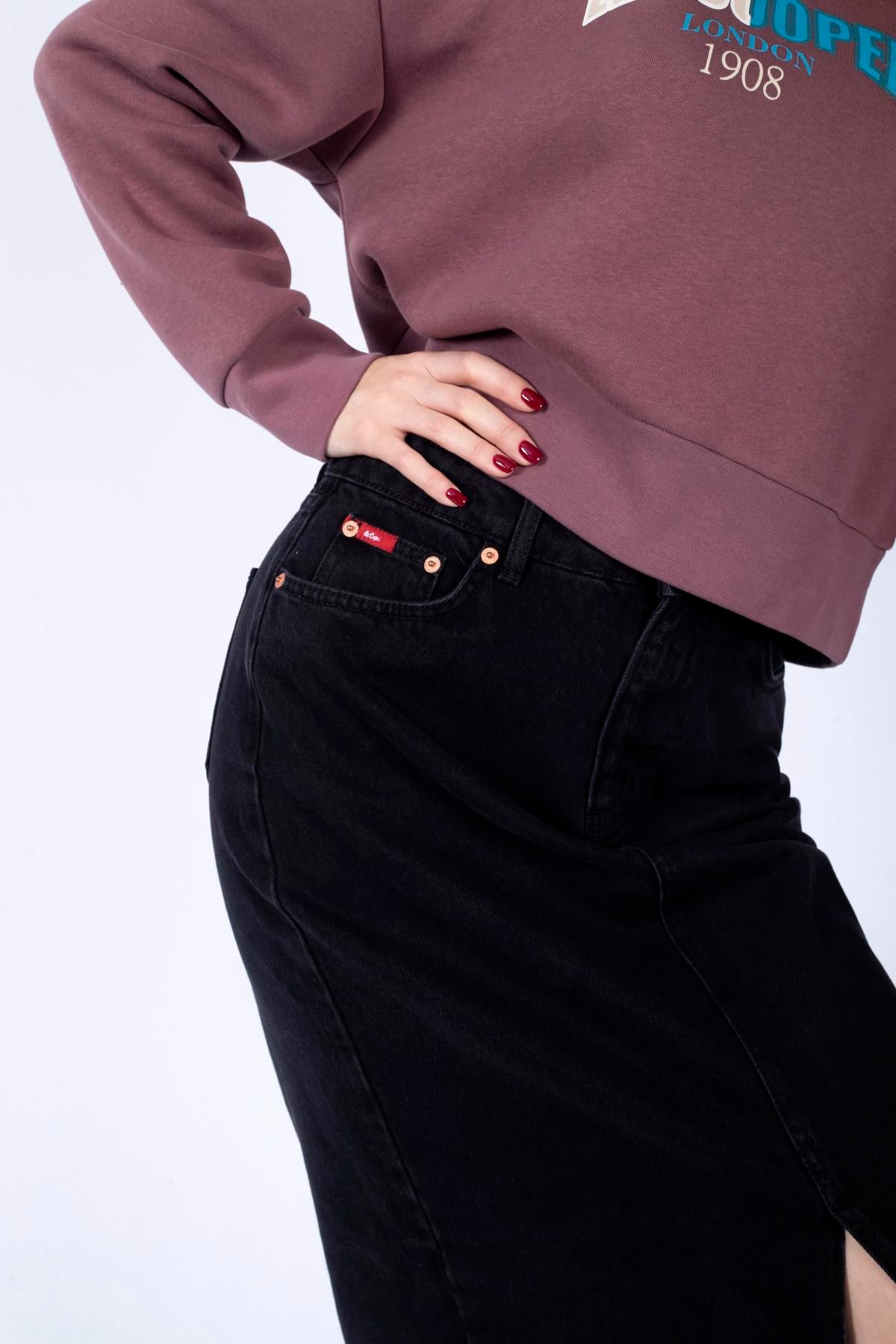 Ruby 1 Kadın %100 Pamuk Jean Etek Denim
