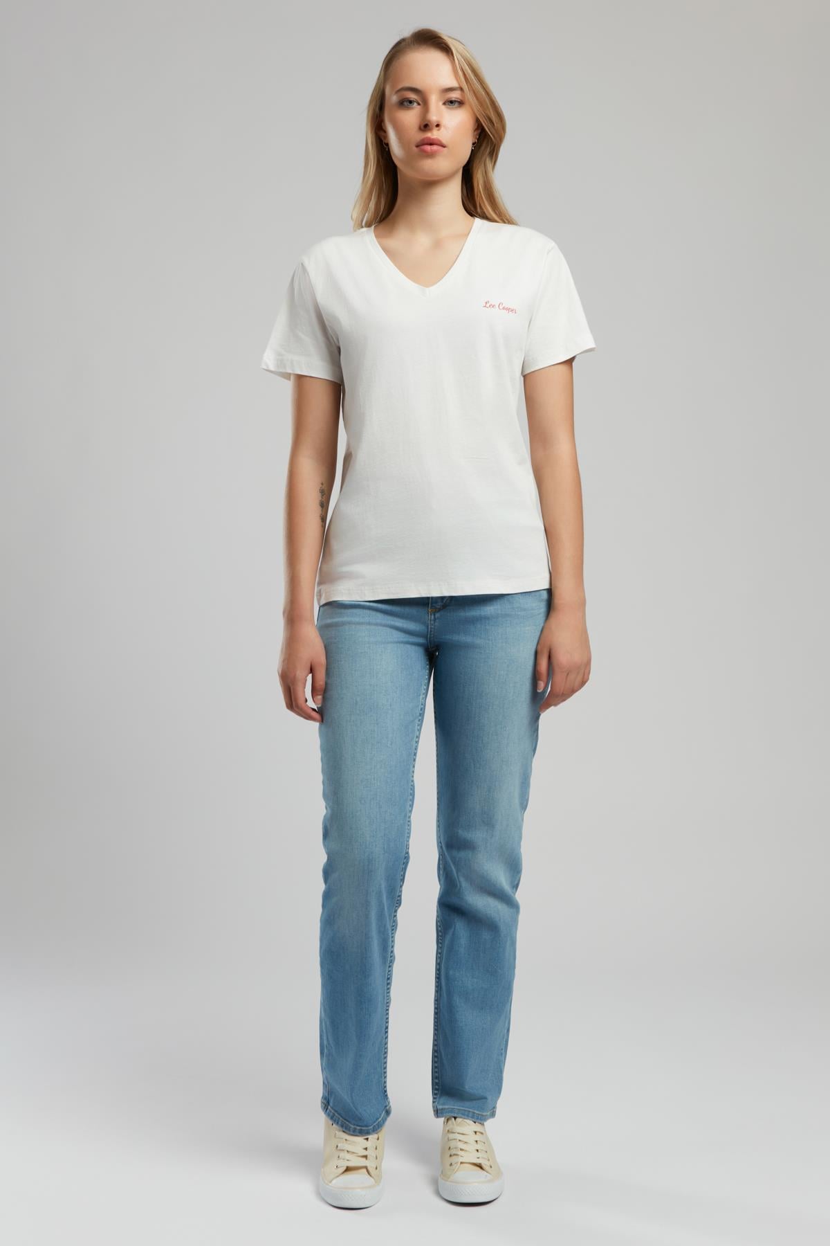 Sade Kadın V Yaka T-Shirt