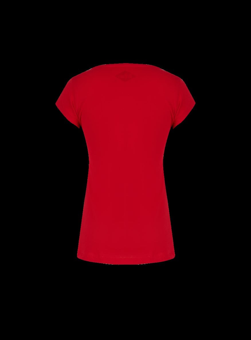 Sara Kadın Bisiklet Yaka T-Shirt Kırmızı