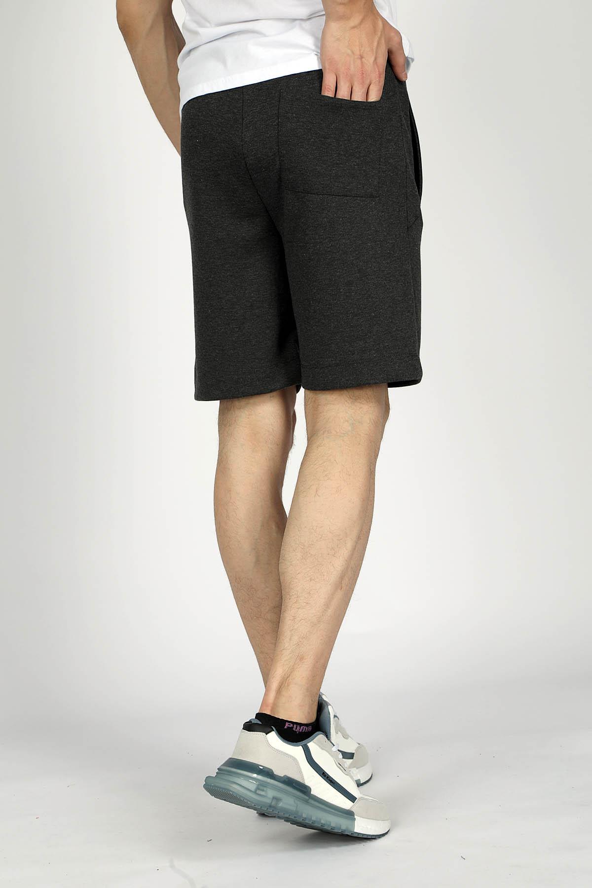 Sorce Erkek Örme Şort Antrasit Melanj
