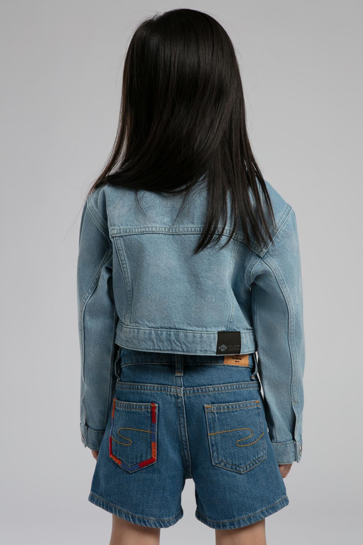 Star Kız Çocuk %100 Pamuk Jean Ceket Denim