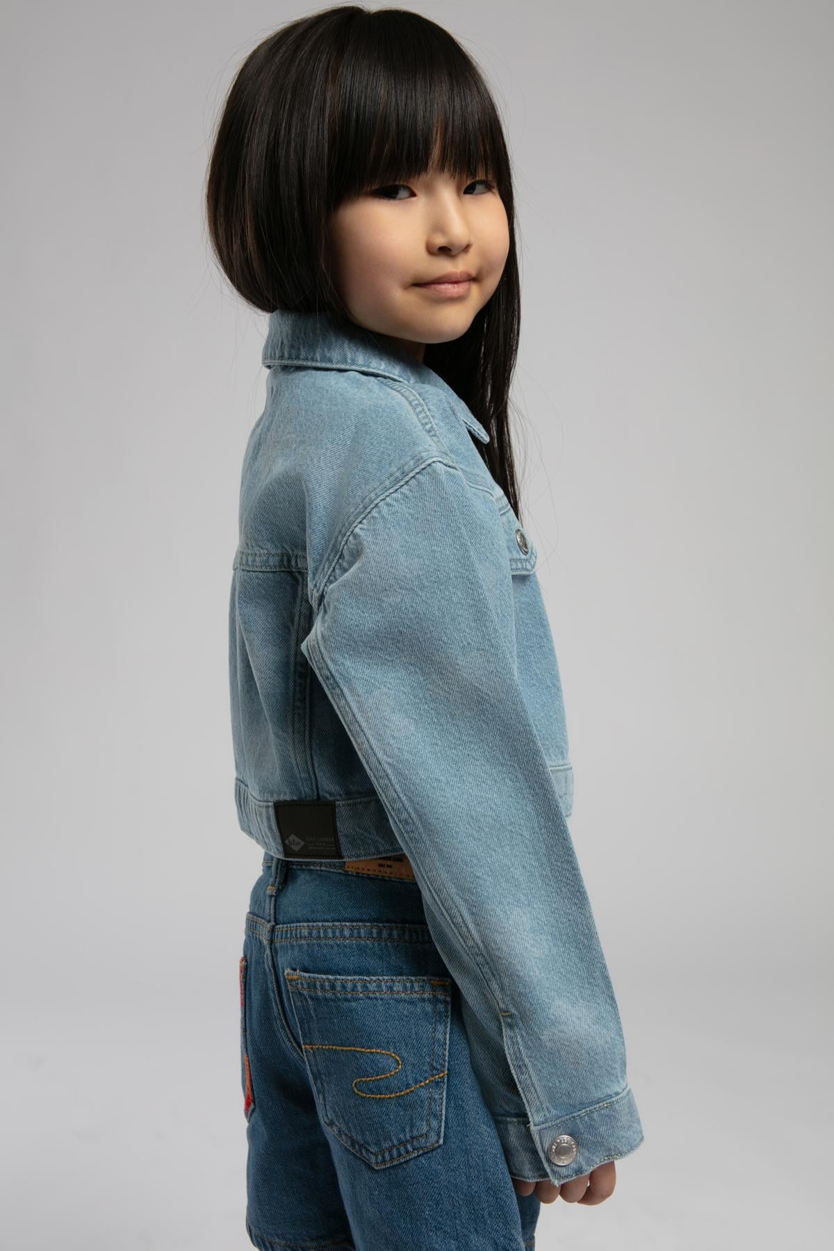 Star Kız Çocuk %100 Pamuk Jean Ceket Denim