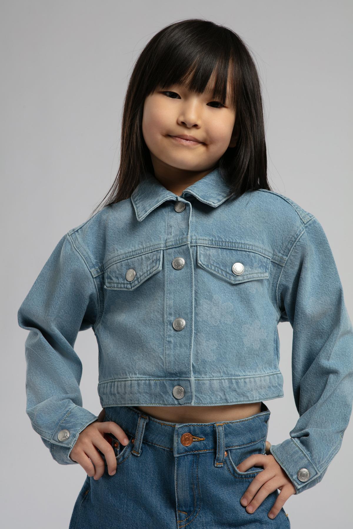 Star Kız Çocuk %100 Pamuk Jean Ceket Denim