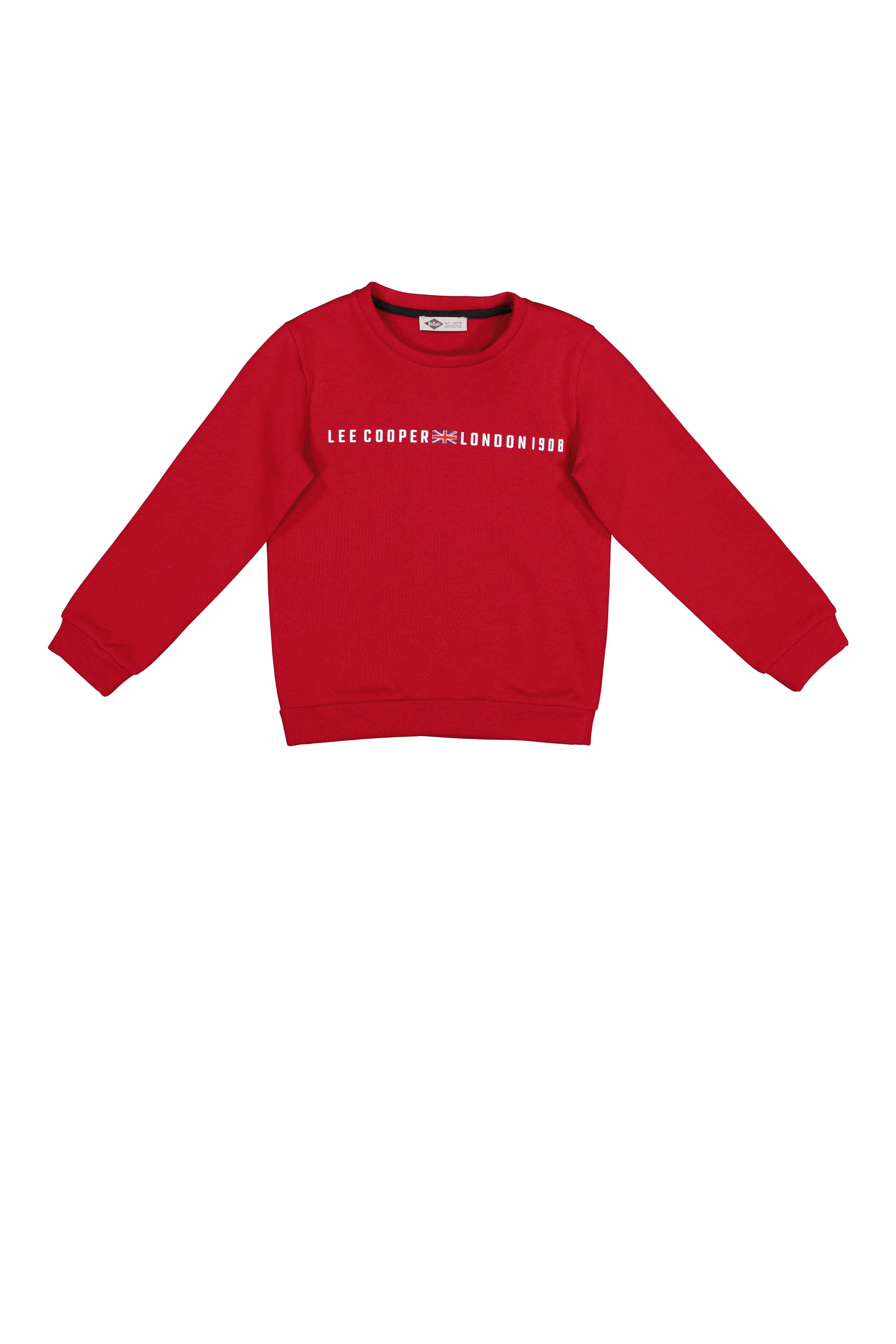 Steward Erkek Çocuk Bisiklet Yaka Sweatshirt Kırmızı