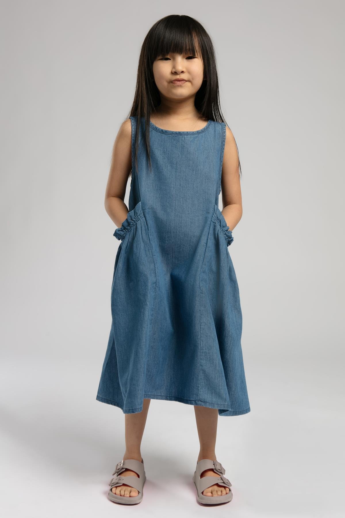 Sun Kız Çocuk Jean Elbise