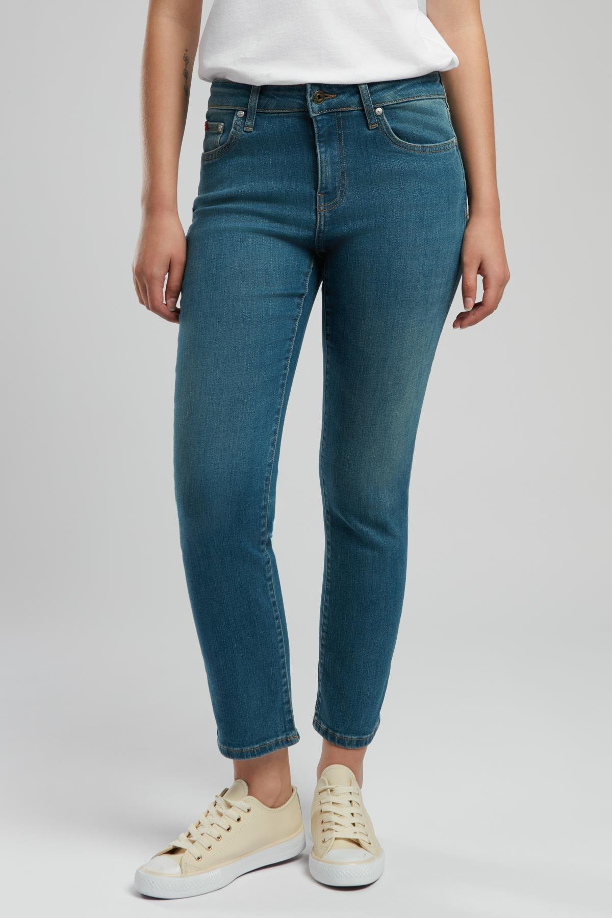 Susie Kadın Jean Pantolon Copper Blue Mıd