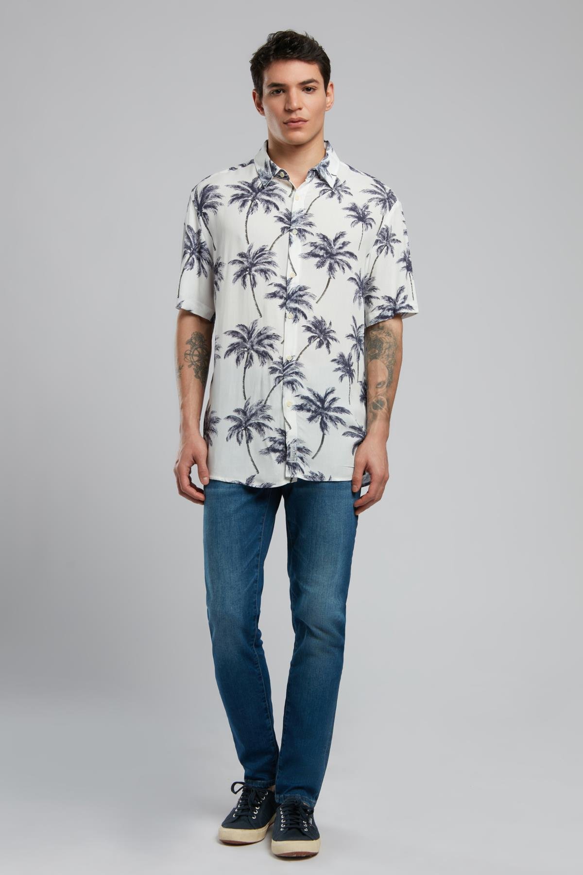 Taref Erkek Kısa Kol Dokuma Gömlek